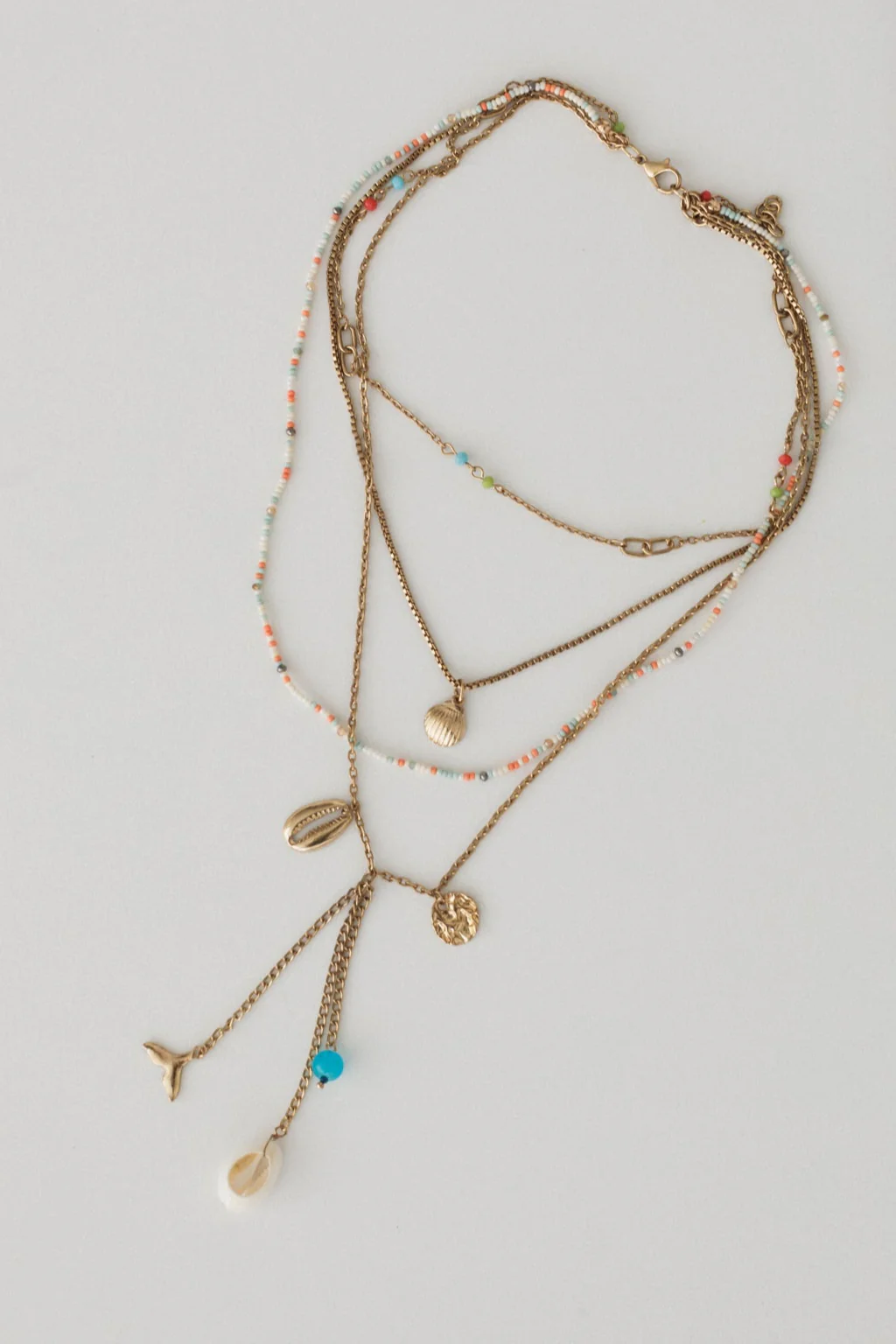 Mermaid Glow Layered Necklace - Gold - Image 2
