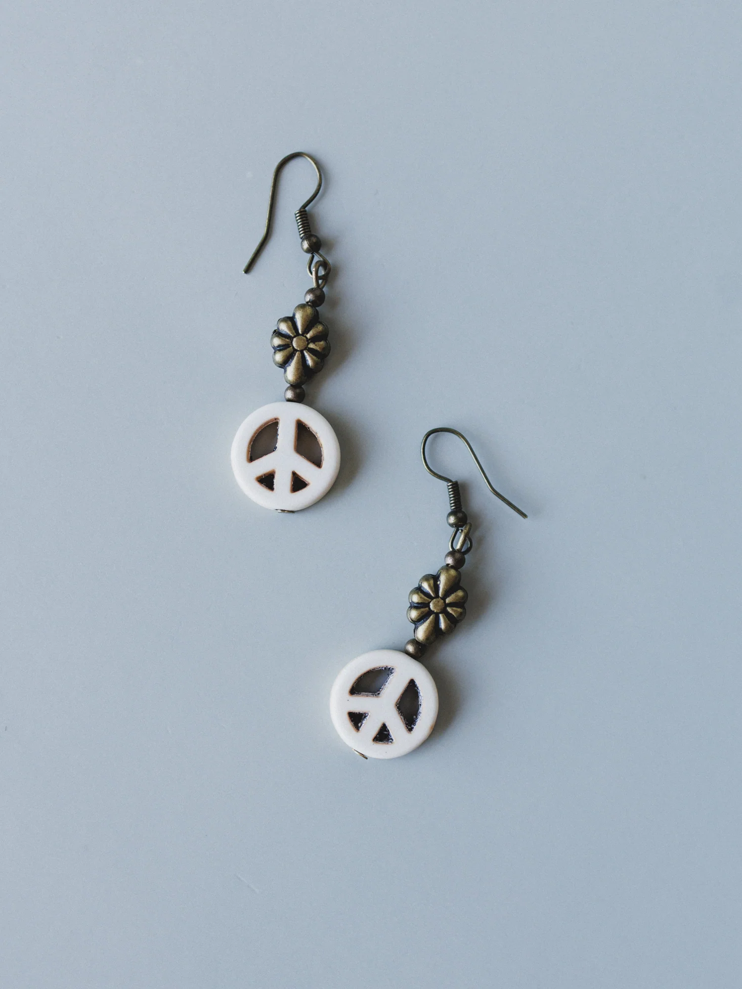 Mirabella Peace Earrings - White - Image 2