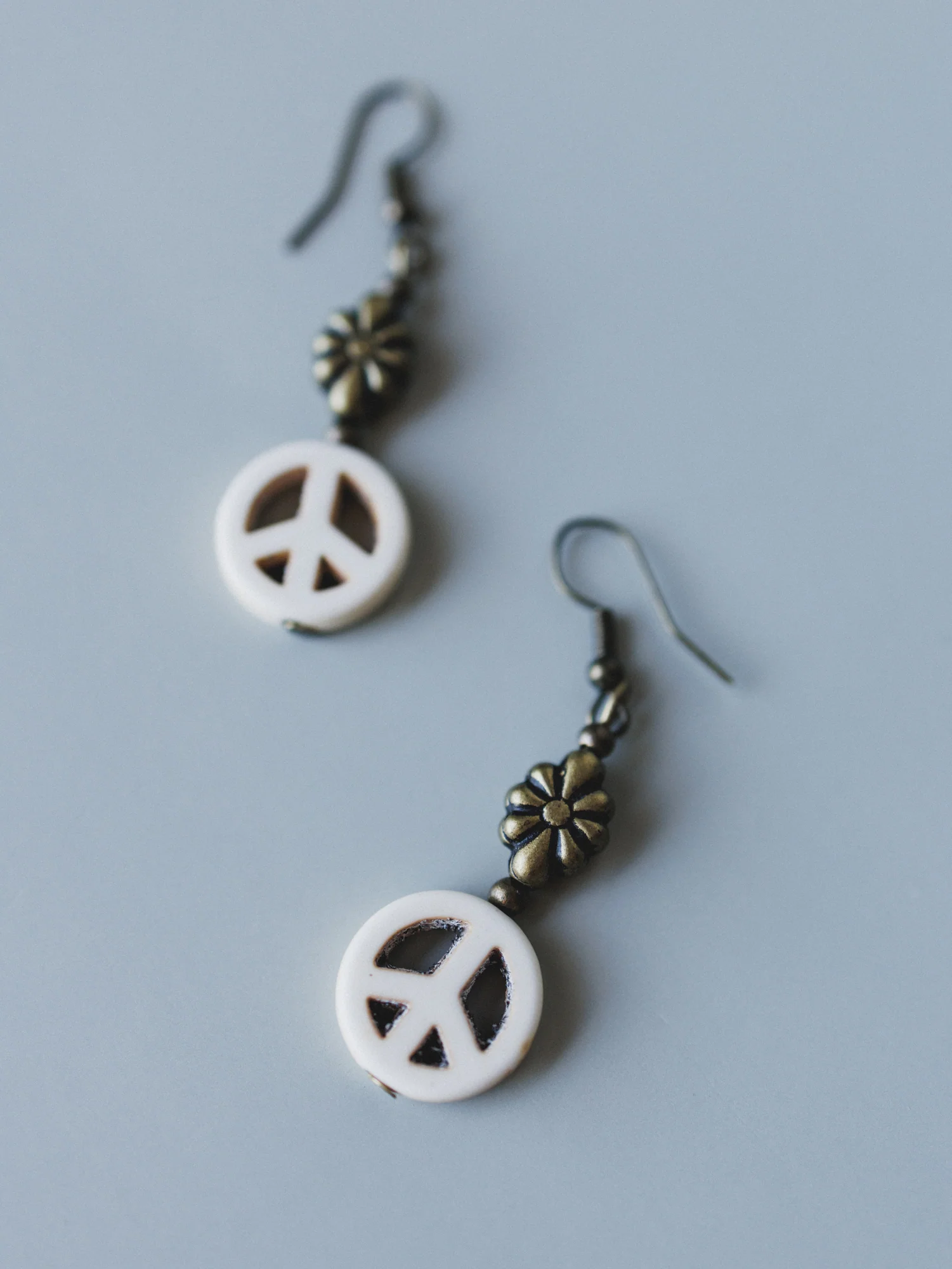 Mirabella Peace Earrings - White - Pre Order