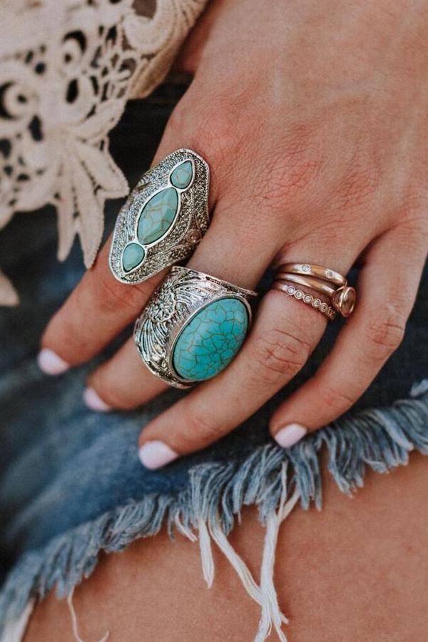 Mojave Turquoise Statement Ring - Turquoise - Image 2