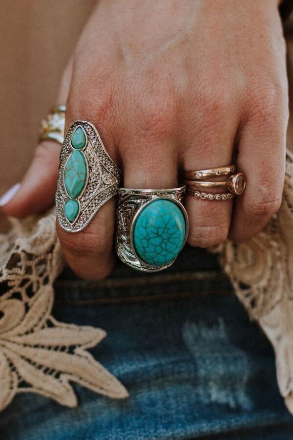 Mojave Turquoise Statement Ring - Turquoise - Image 4