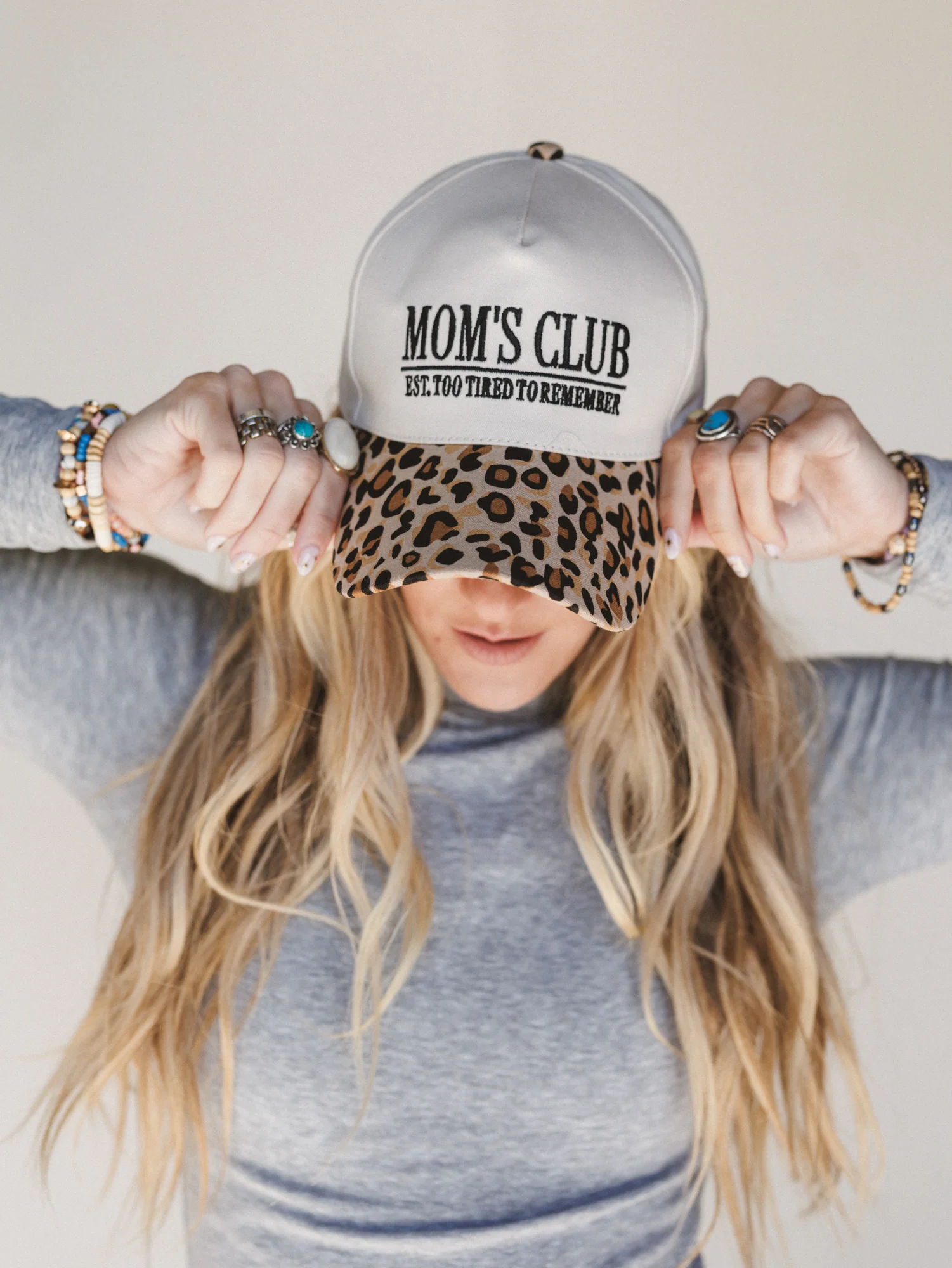Mom's Club Baseball Hat - Leopard