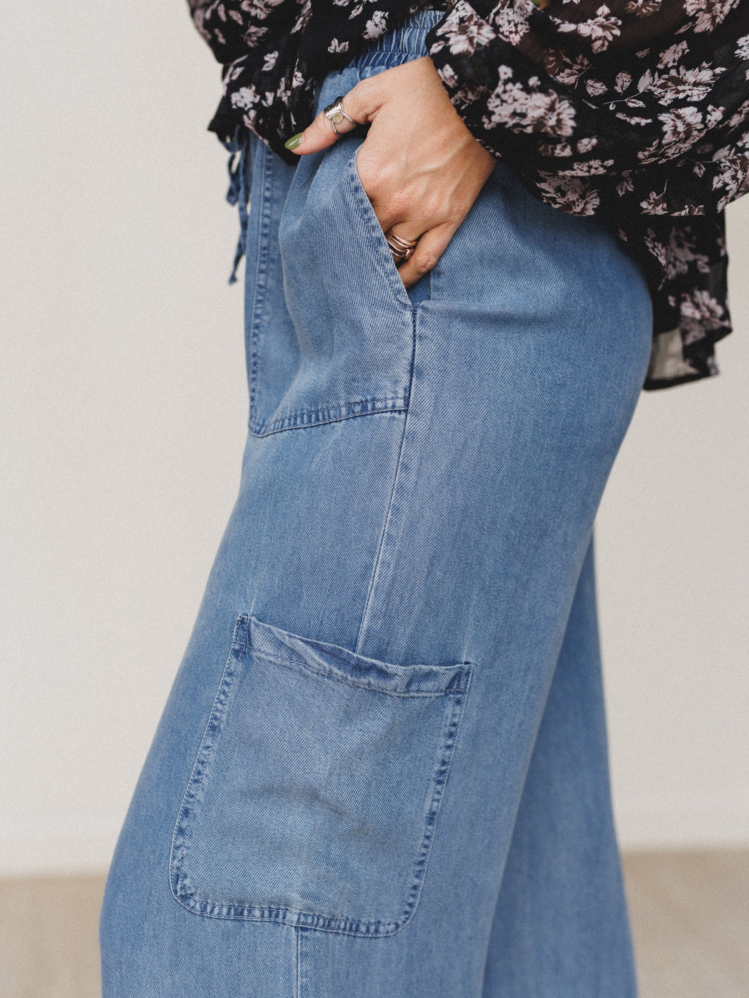 Mood Match Wide Leg Pants - Denim - Image 3