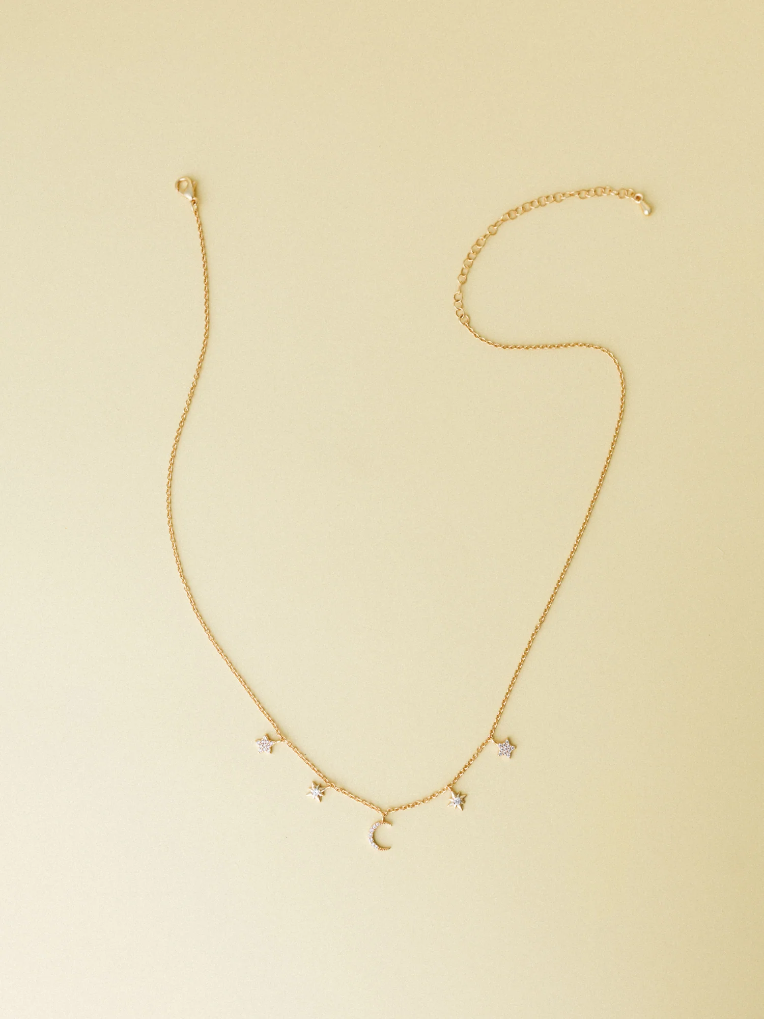 Moon and Stars Necklace - Gold - Image 3