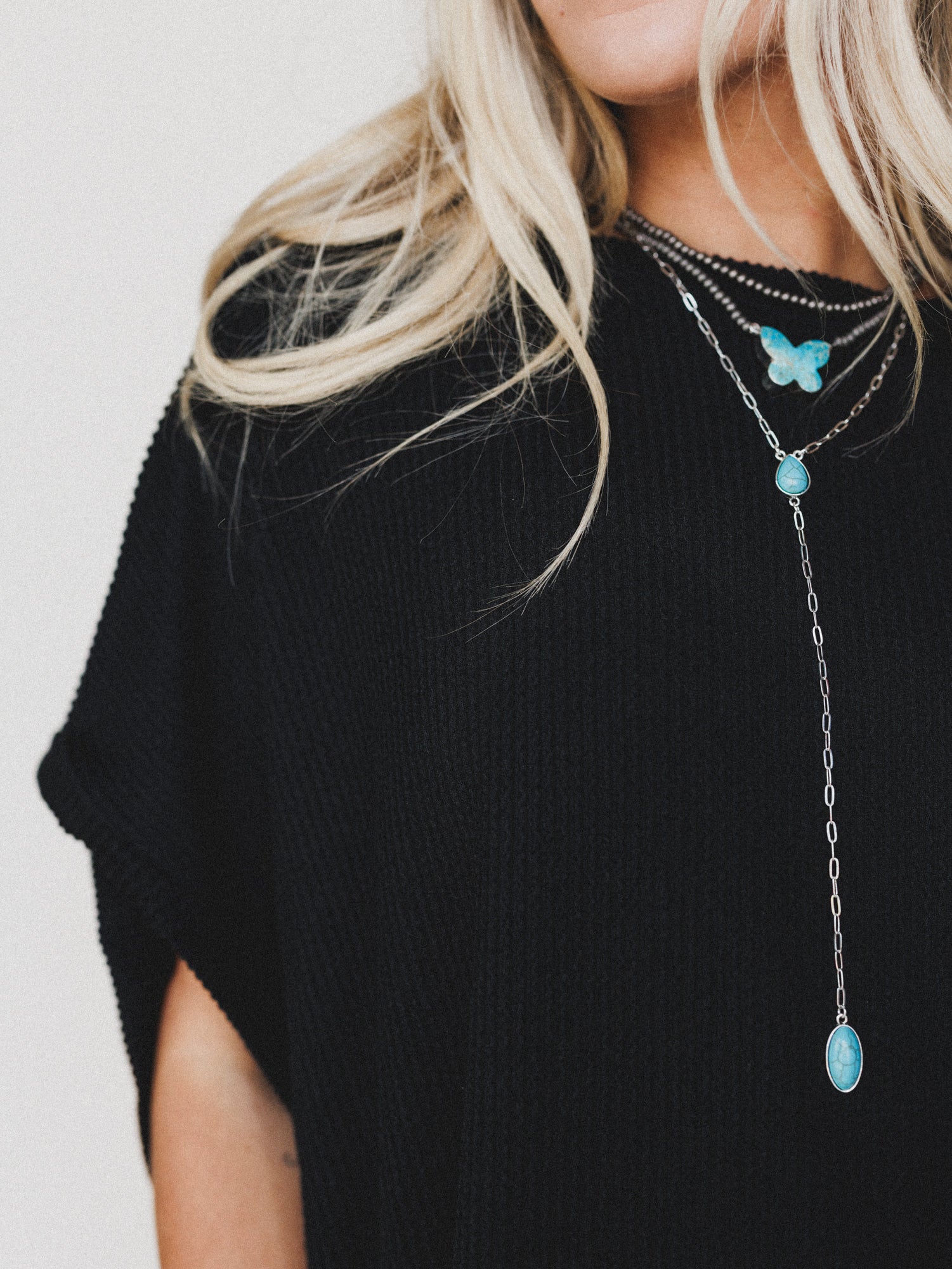 The Nest Moon Glow Texture Knit Top - Black - Image 4