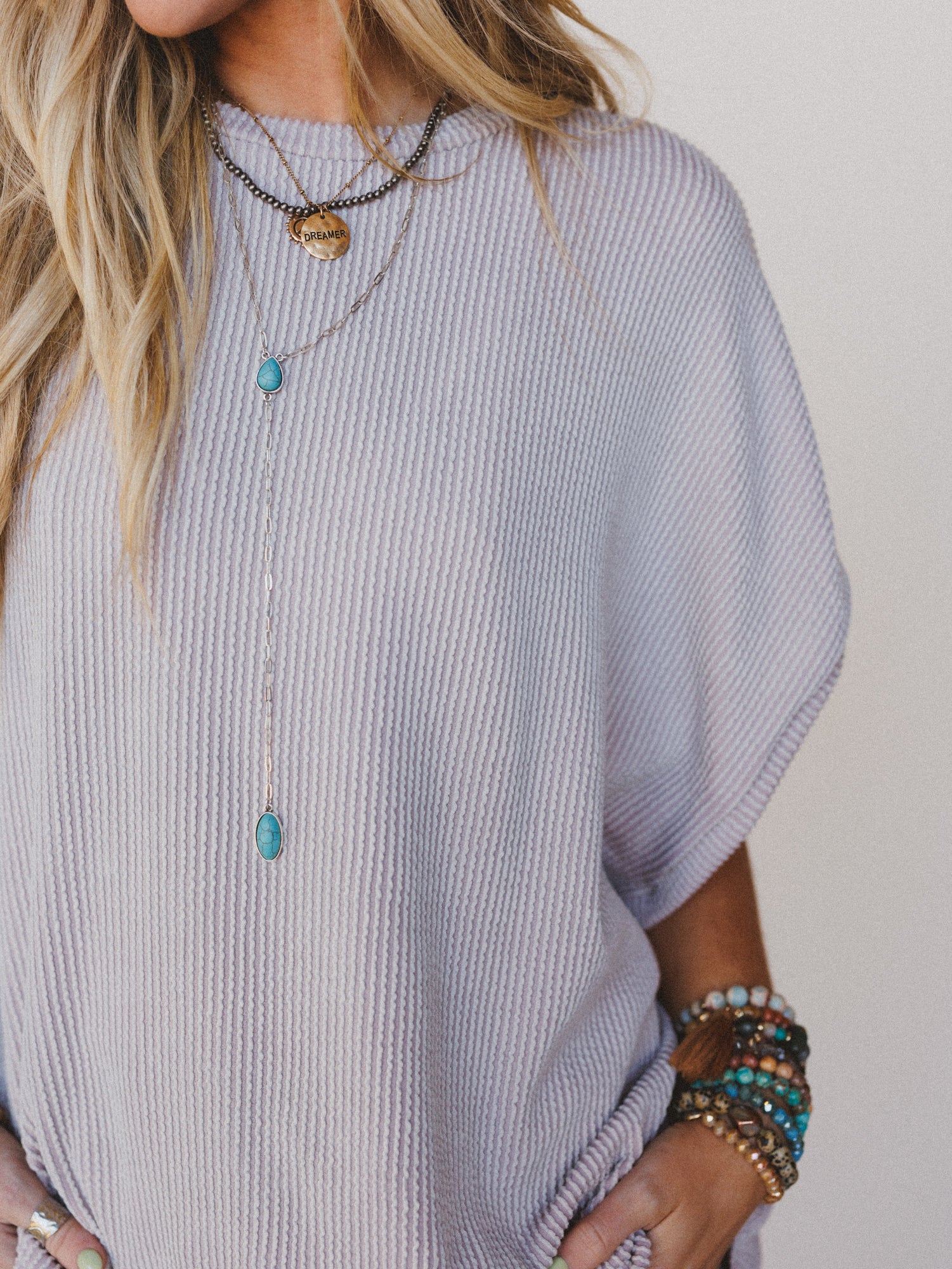 The Nest Moon Glow Texture Knit Top - Oat - Image 3