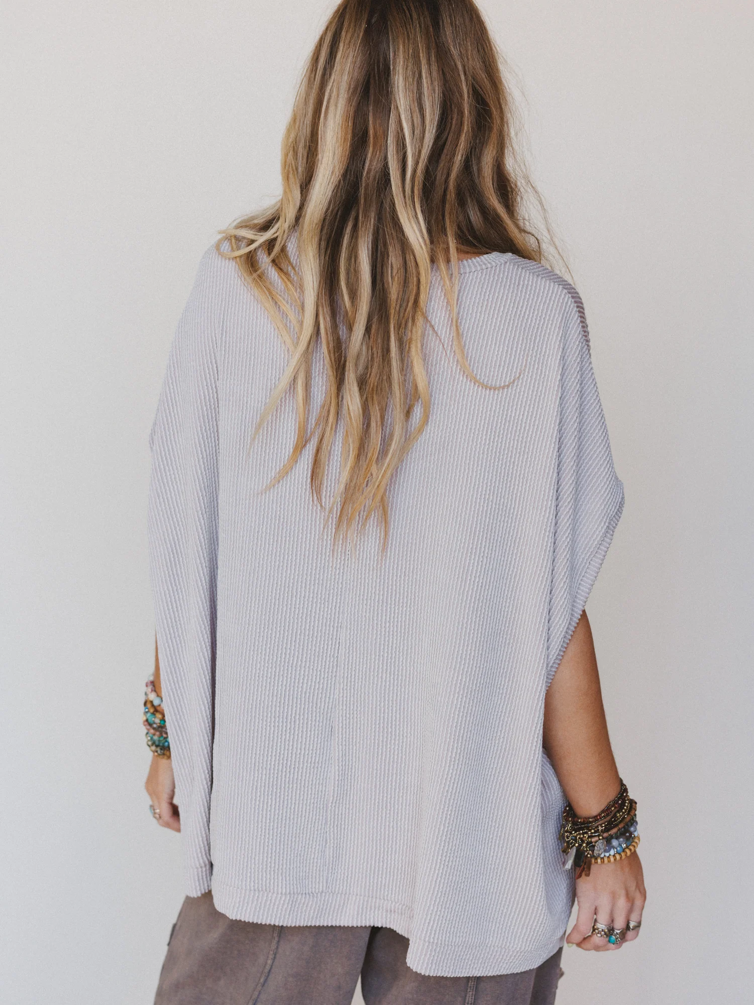 The Nest Moon Glow Texture Knit Top - Oat - Image 6
