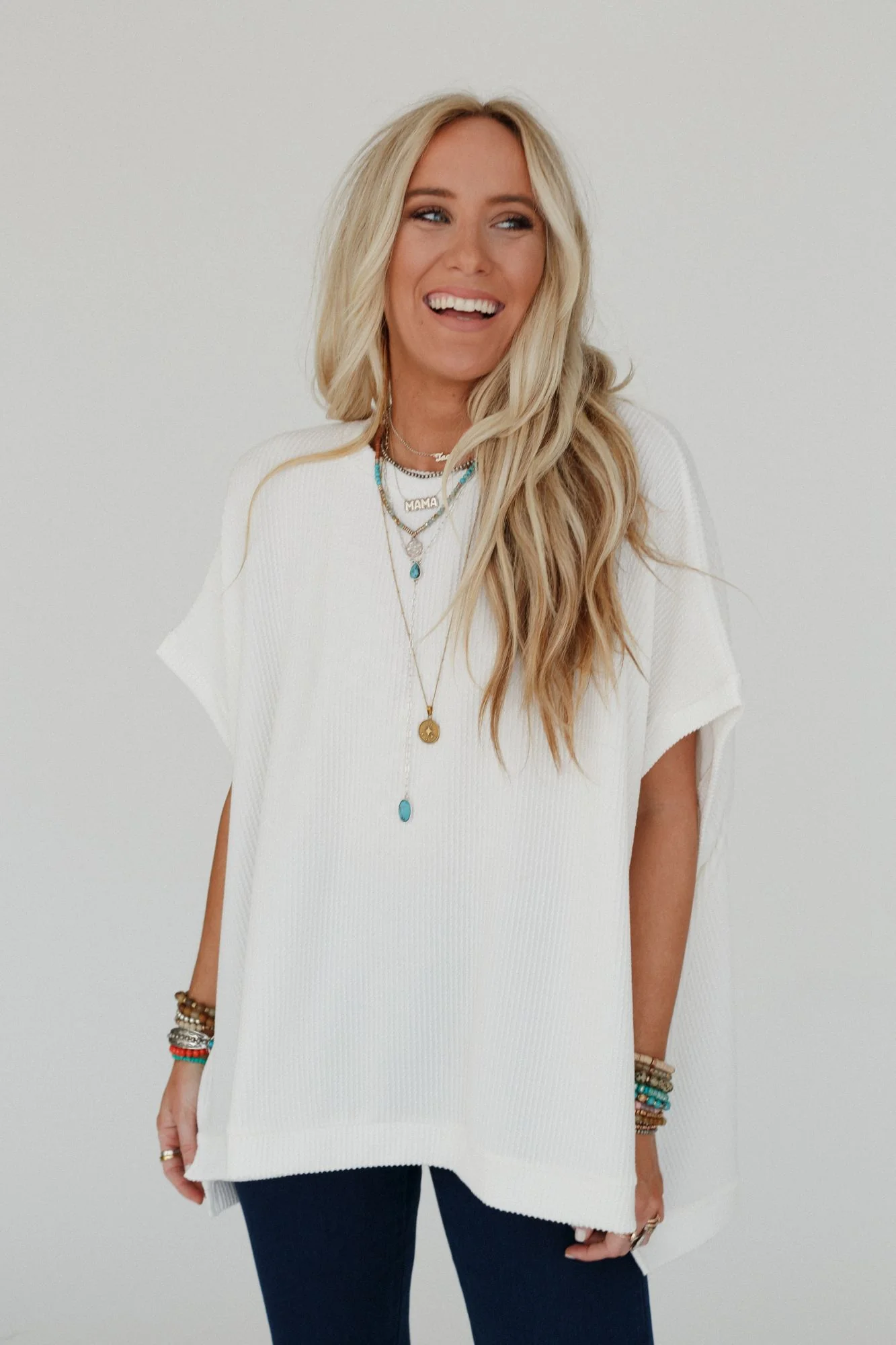 The Nest Moon Glow Texture Knit Top - Off White - Image 4