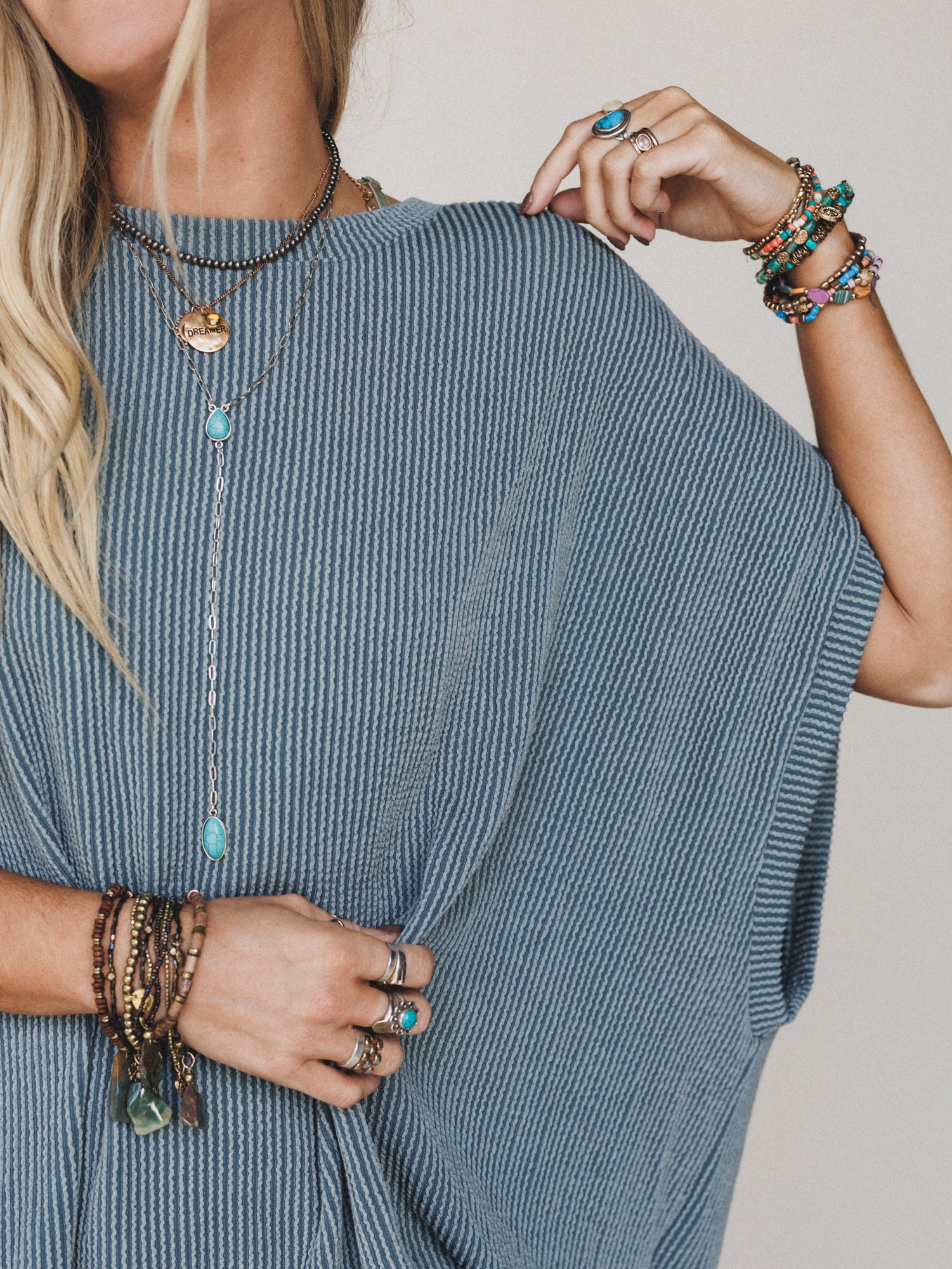 The Nest Moon Glow Texture Knit Top - Seafoam - Image 4