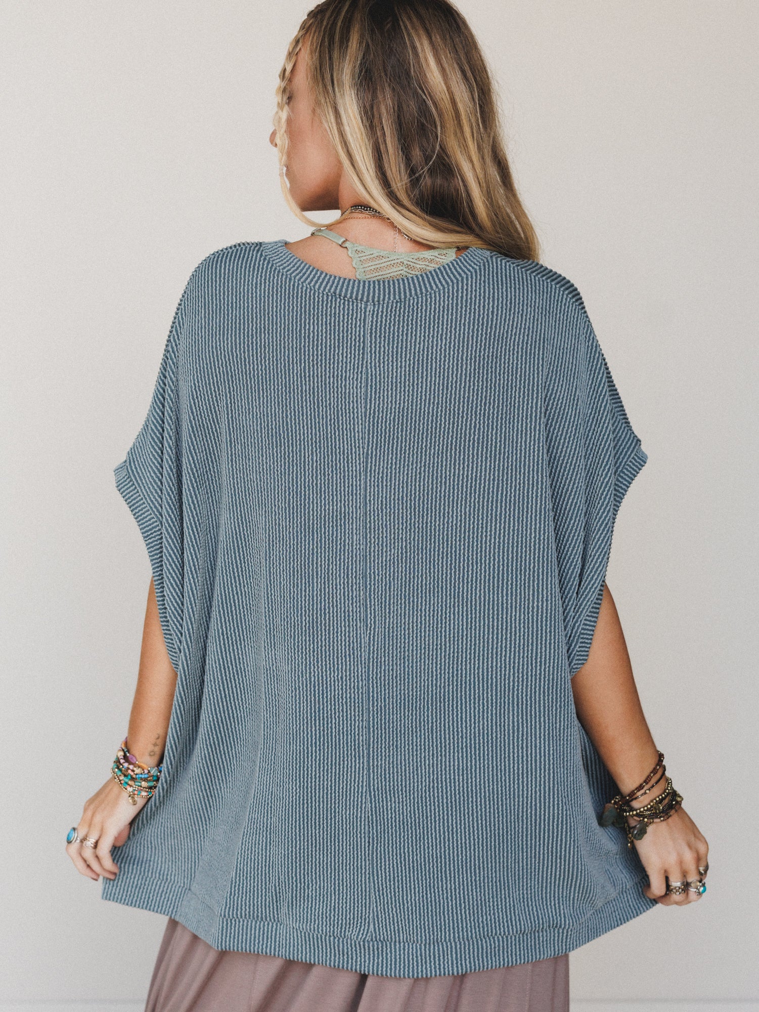 The Nest Moon Glow Texture Knit Top - Seafoam - Image 7