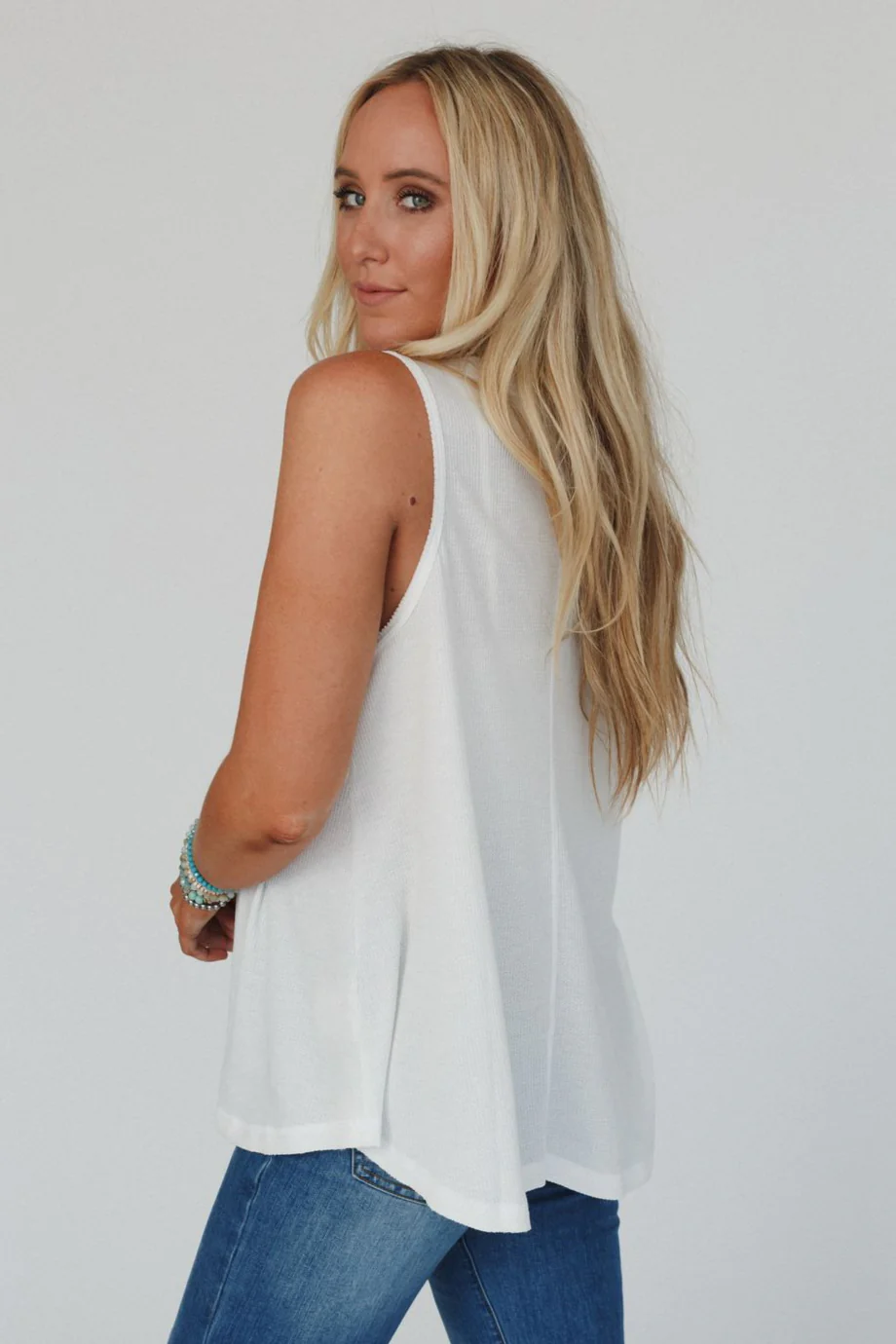 The Nest Moon Phase Henley Top - Off White - Image 3