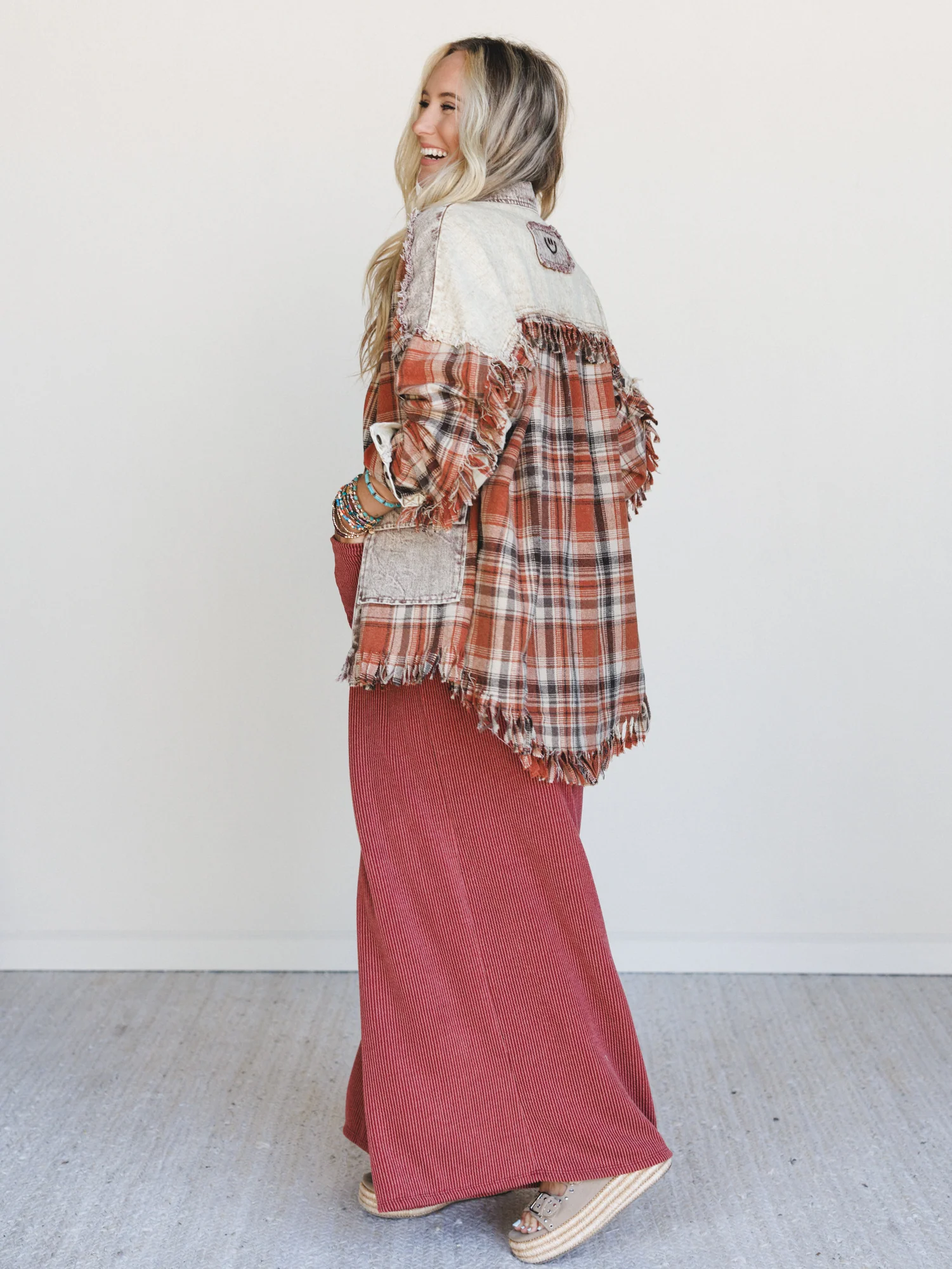 Moonlit Plaid Top - Brown - Image 5