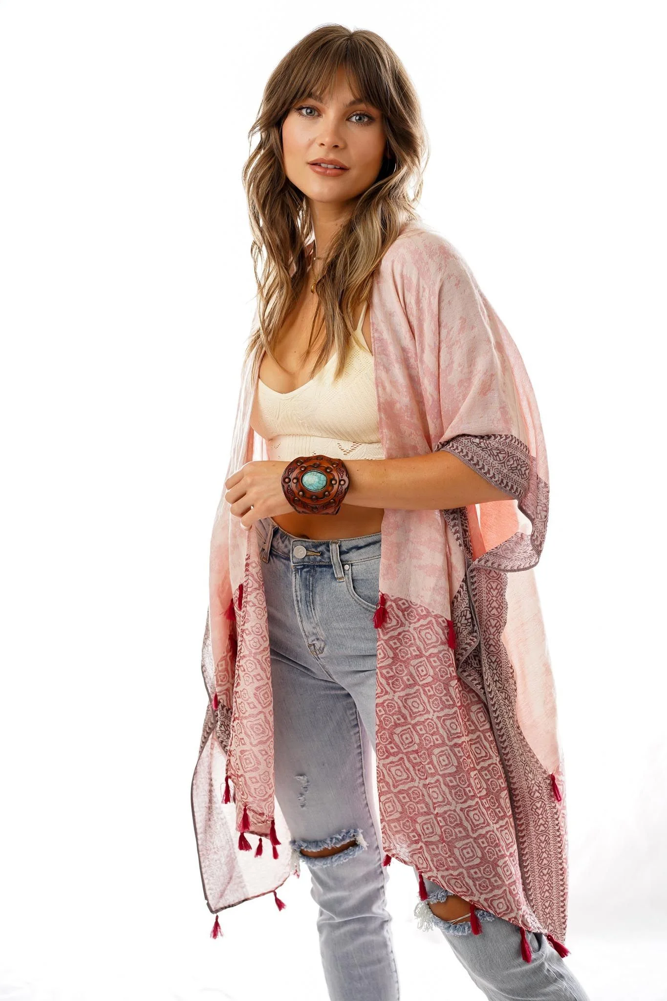 Moroccan Clouds Kimono - Rose - Image 5