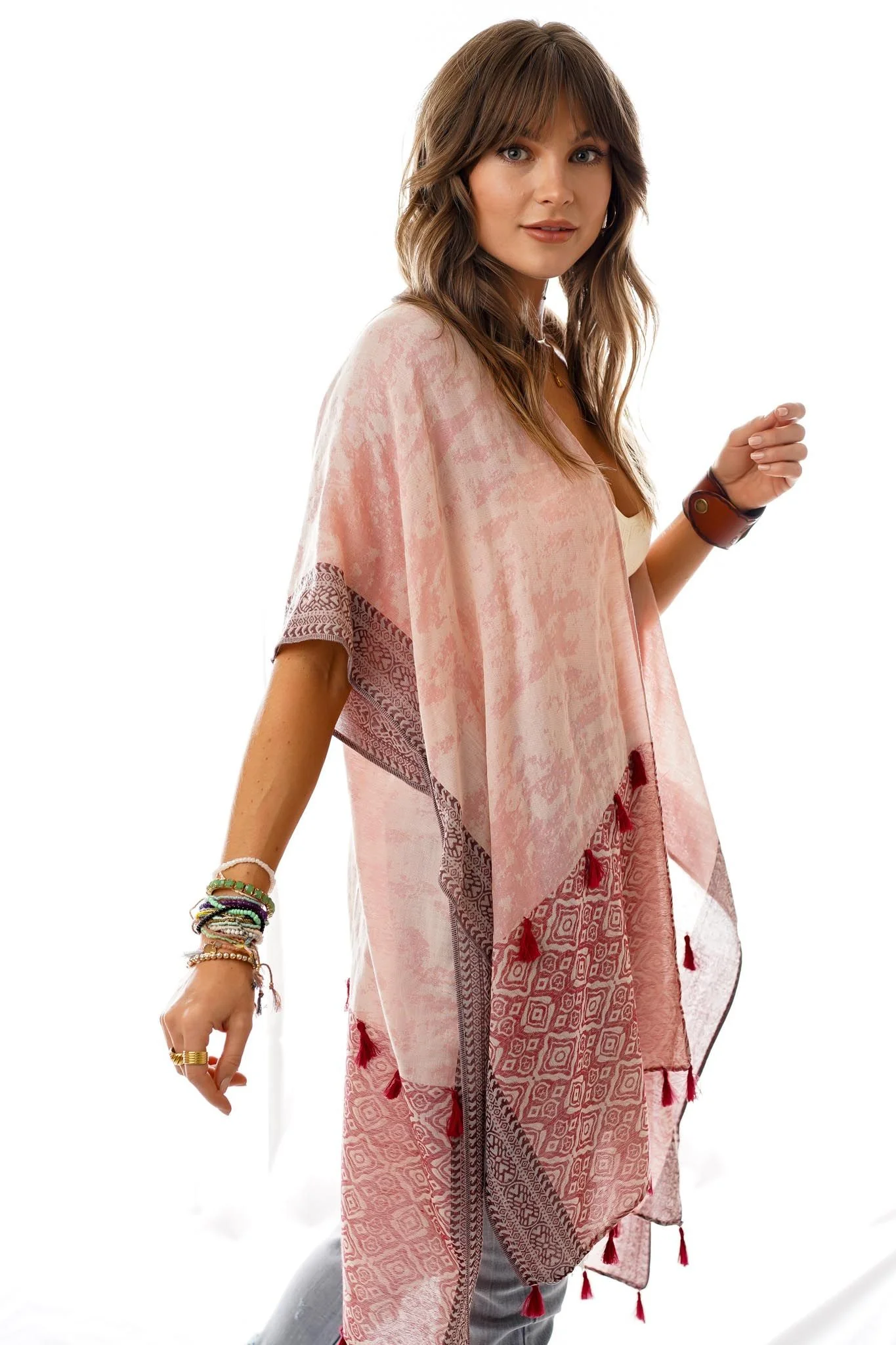 Moroccan Clouds Kimono - Rose - Image 6