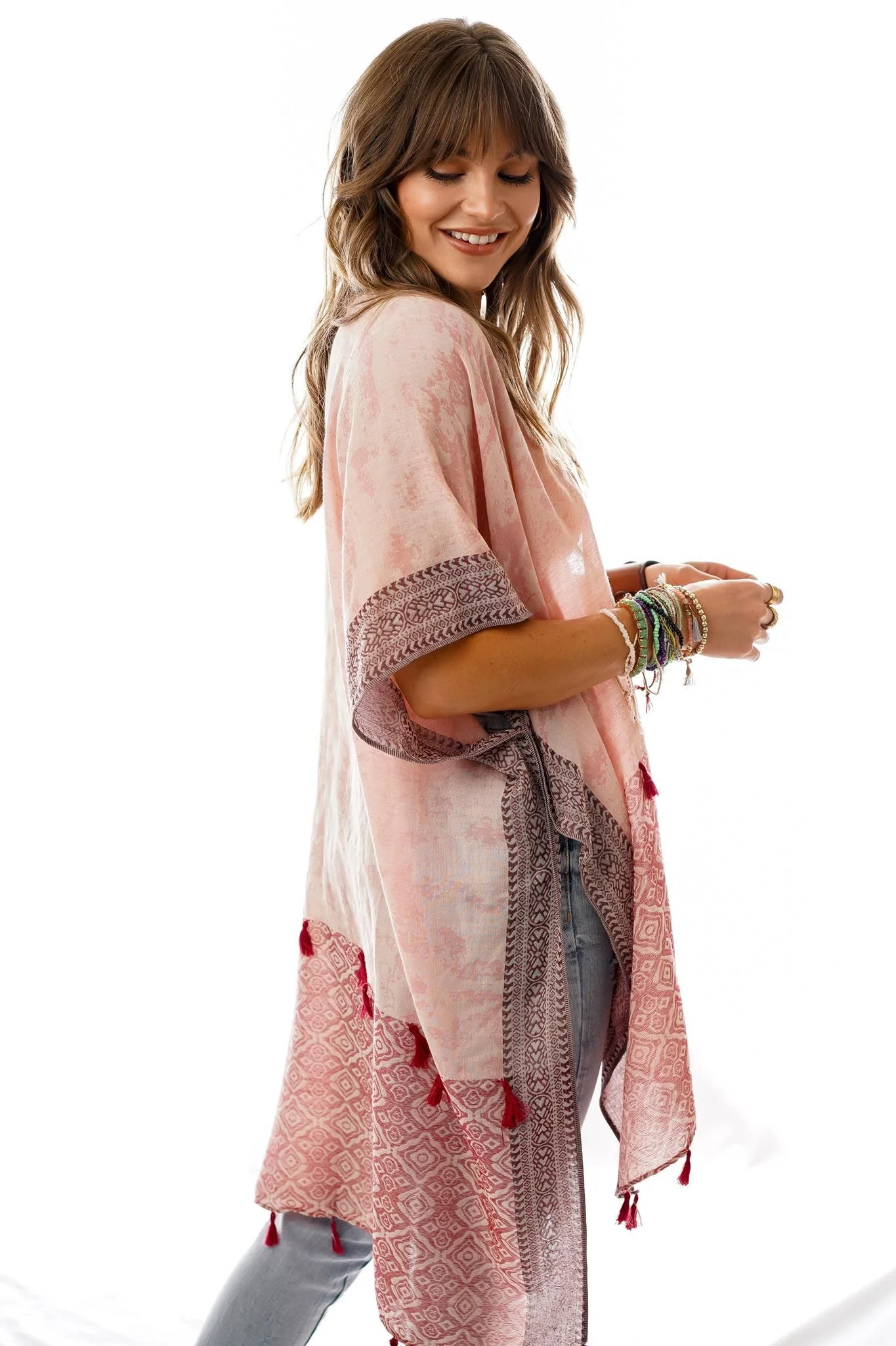 Moroccan Clouds Kimono - Rose - Image 7