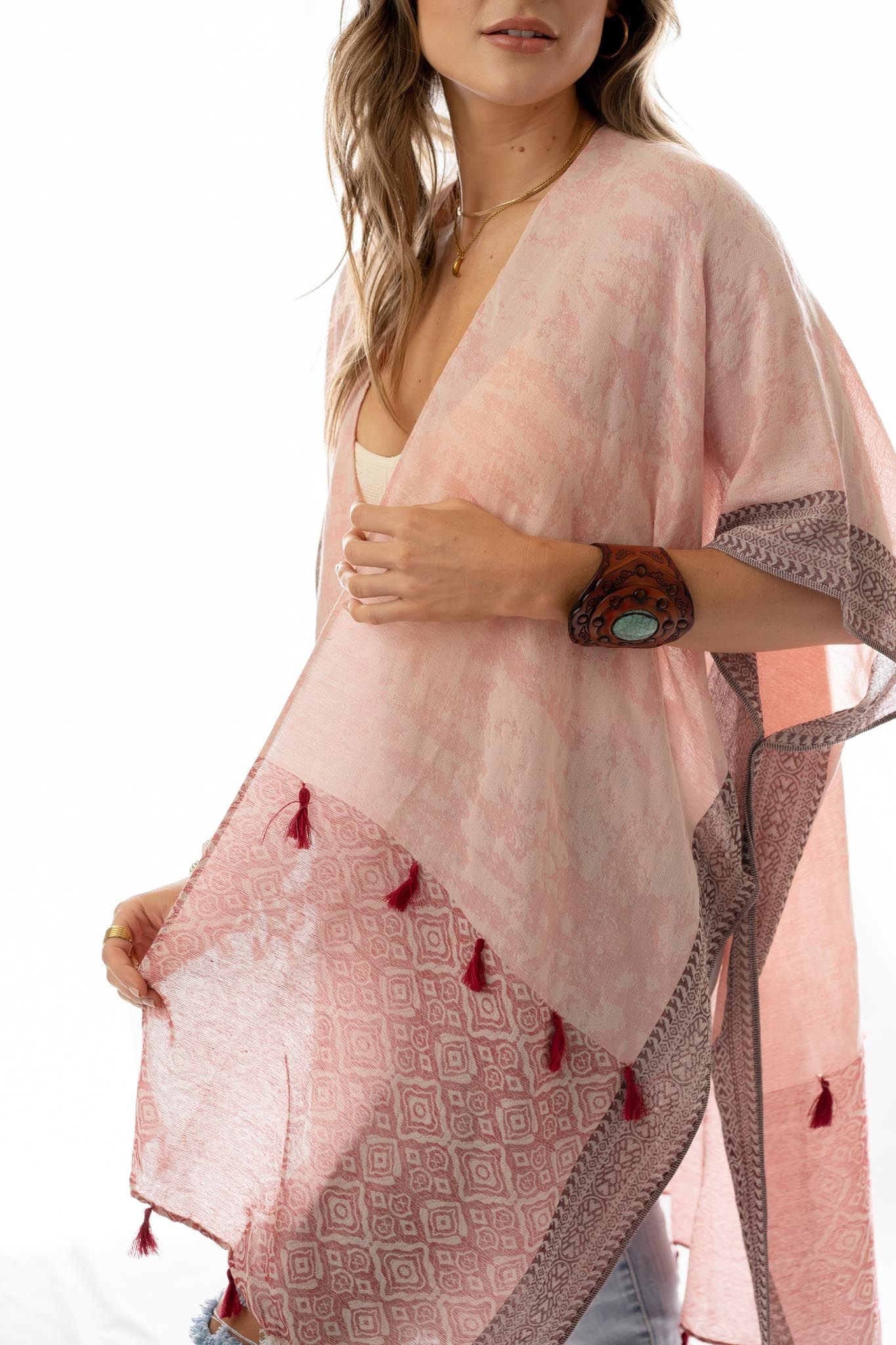Moroccan Clouds Kimono - Rose - Image 8
