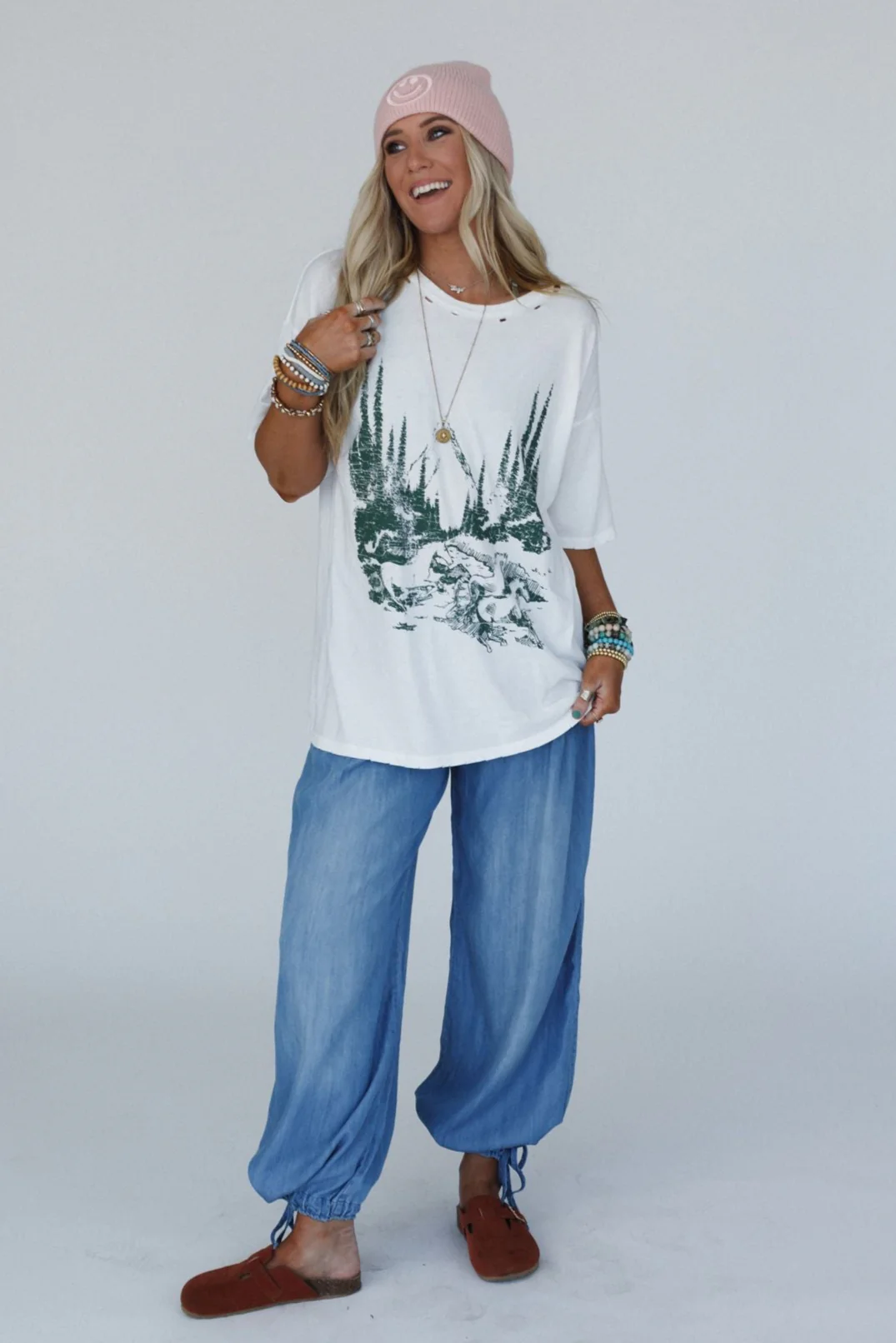 Mountains Are Calling Graphic Tee - Ivory - Image 3