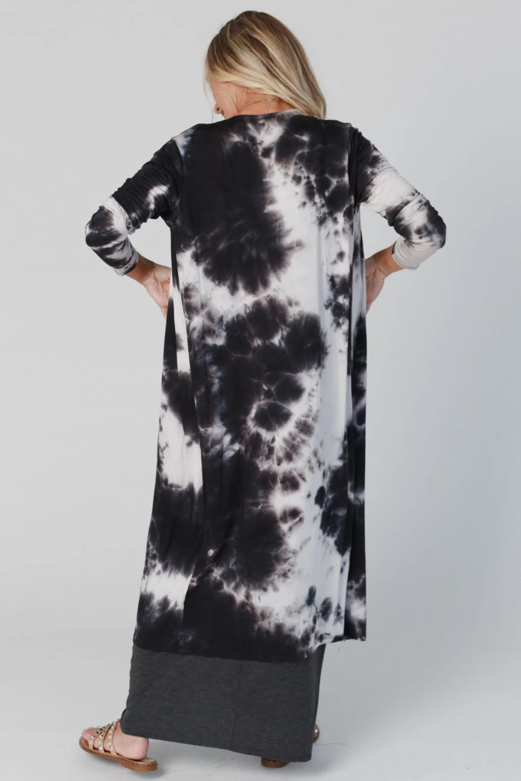 My Go To Duster Cardigan - Black Tie Dye - Image 3