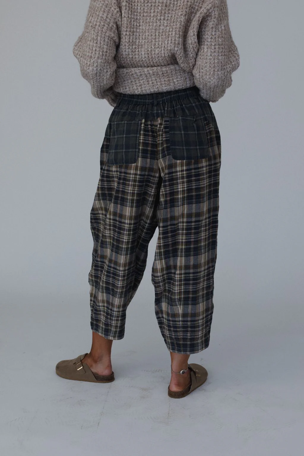 Mystic Plaid Wide Leg Pants - Navy - Image 5