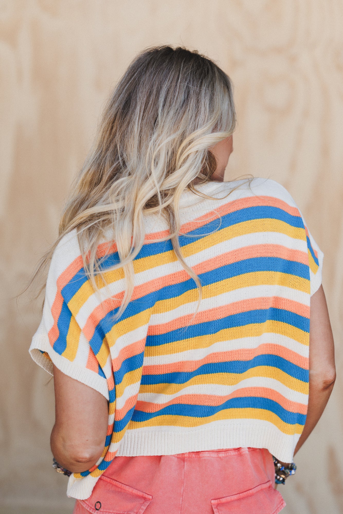Neon Sundown Striped Crochet Top - Multi - Image 4