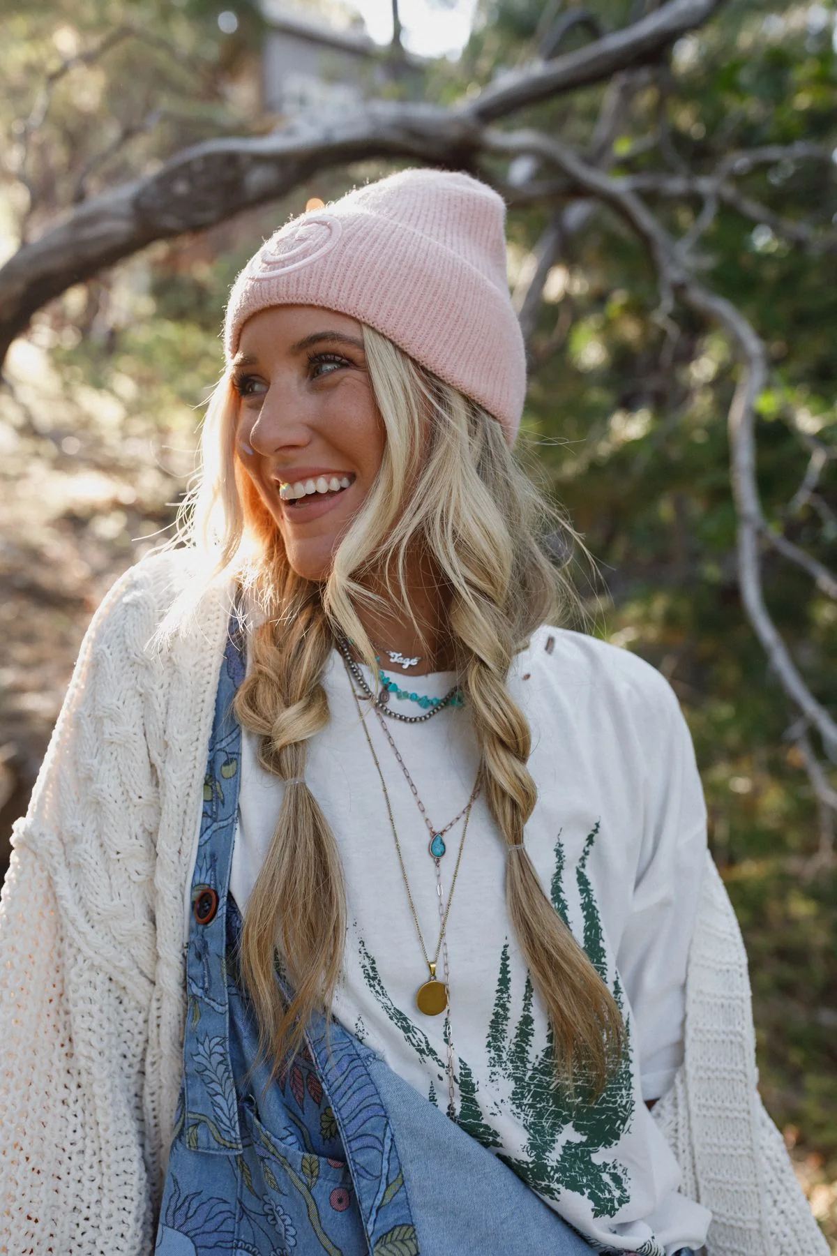 Nesta Smiley Beanie - Blush - Image 4