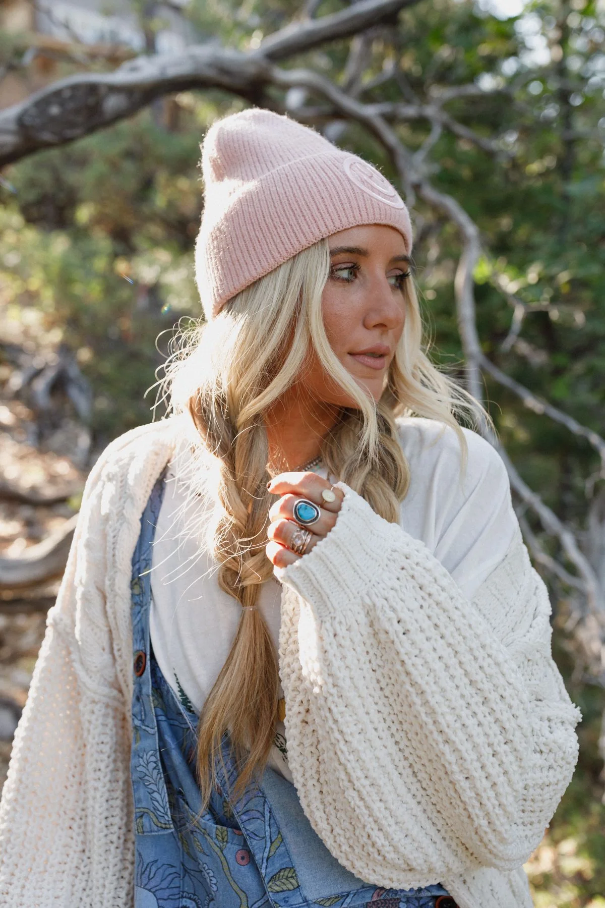 Nesta Smiley Beanie - Blush - Image 5