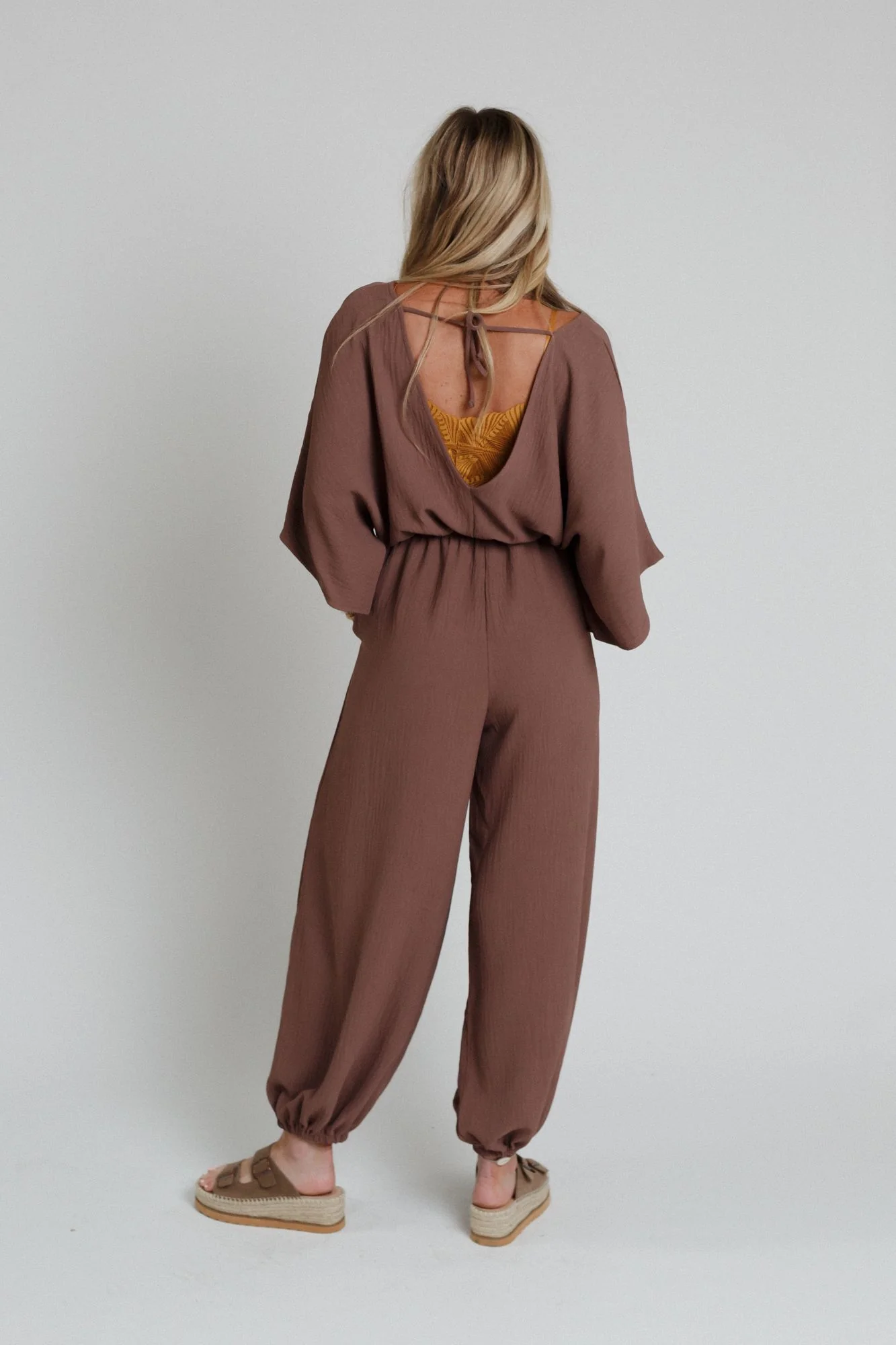 The Nest New Love Relaxed Drawstring Jumpsuit - Mocha - Image 4