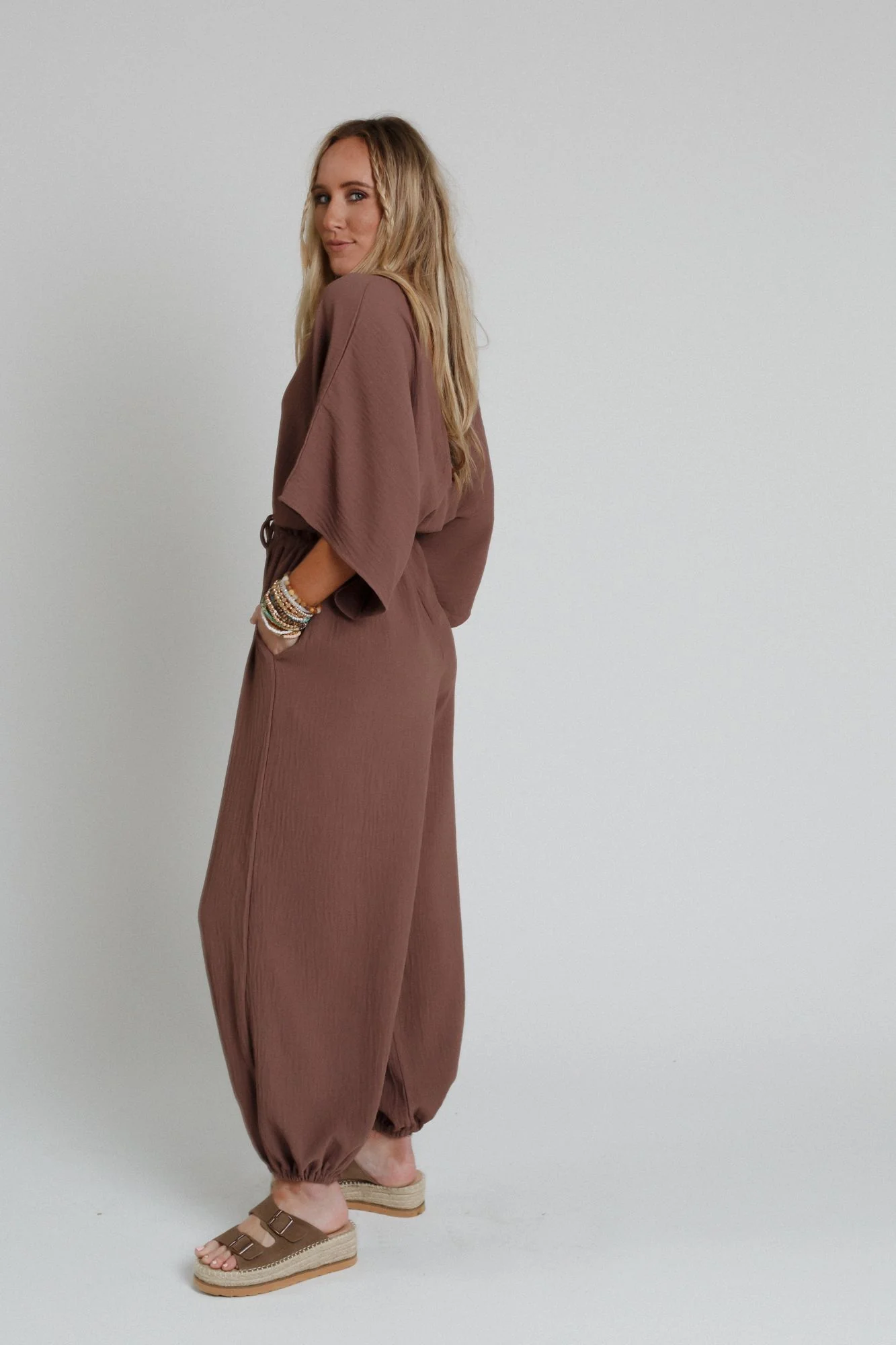 The Nest New Love Relaxed Drawstring Jumpsuit - Mocha - Image 9