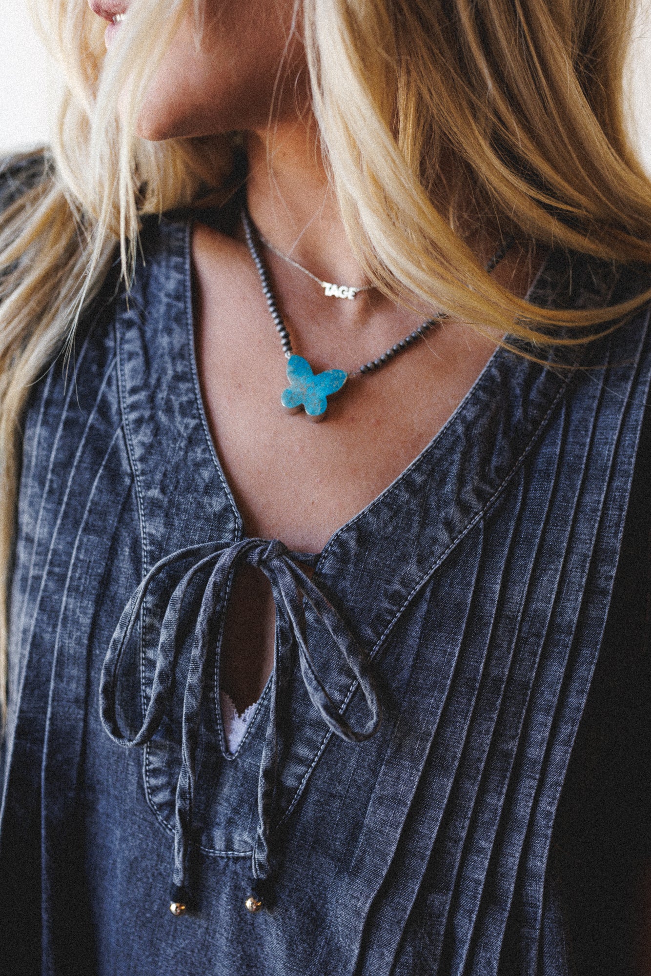 New Wings Necklace - Turquoise - Image 4