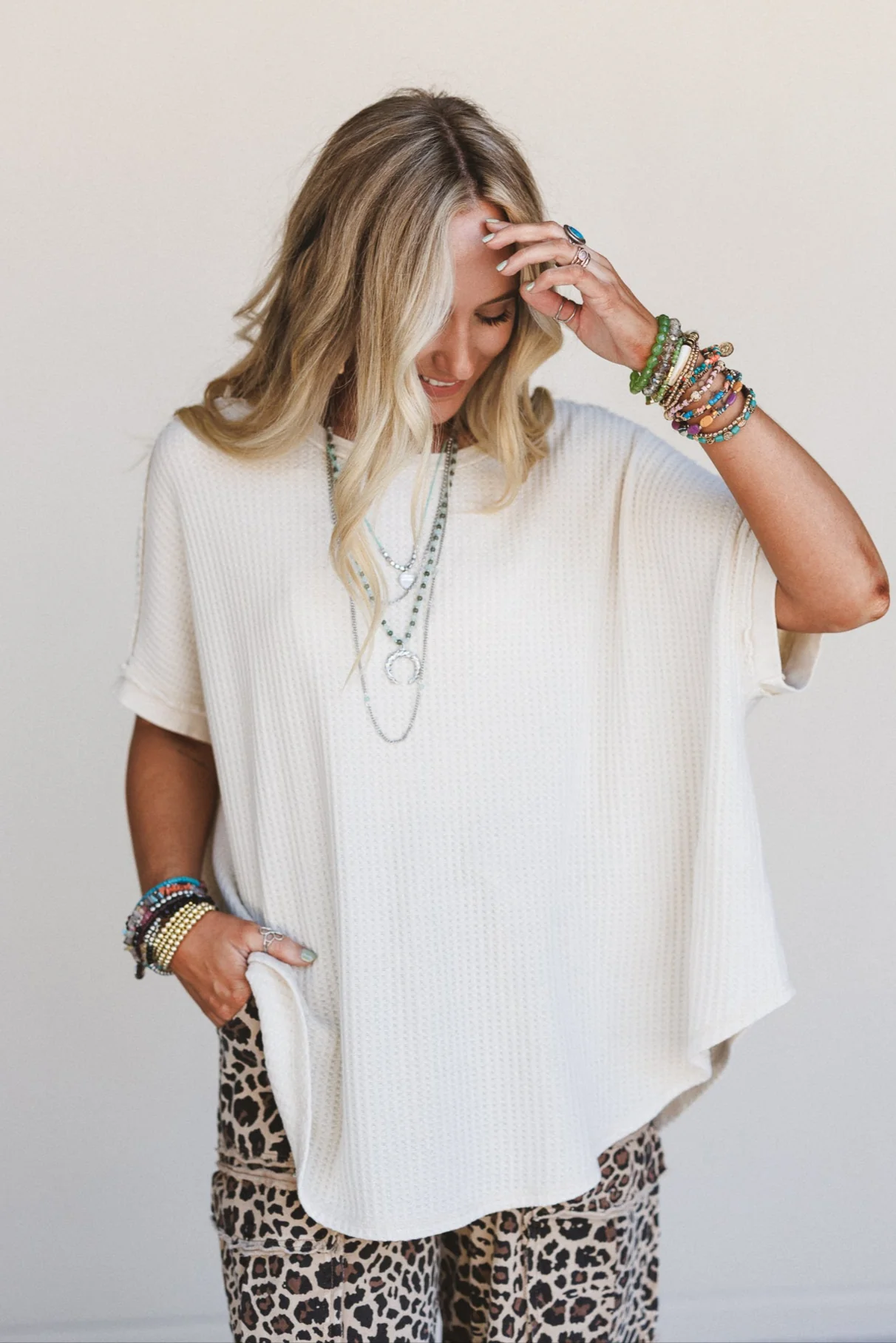 Next Stop Thermal Knit Top - Khaki