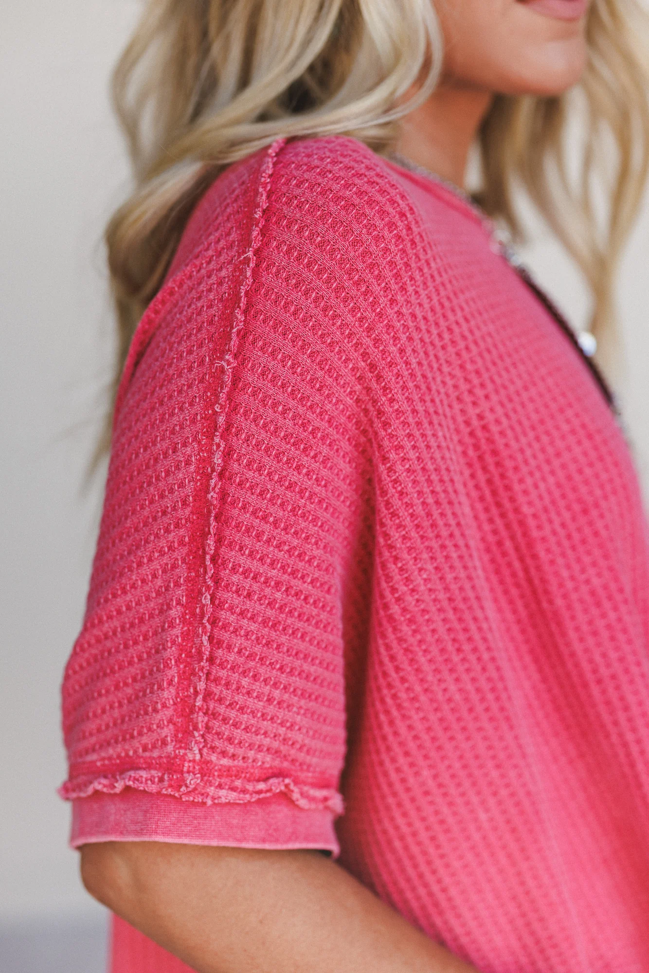 Next Stop Thermal Knit Top - Red - Image 3