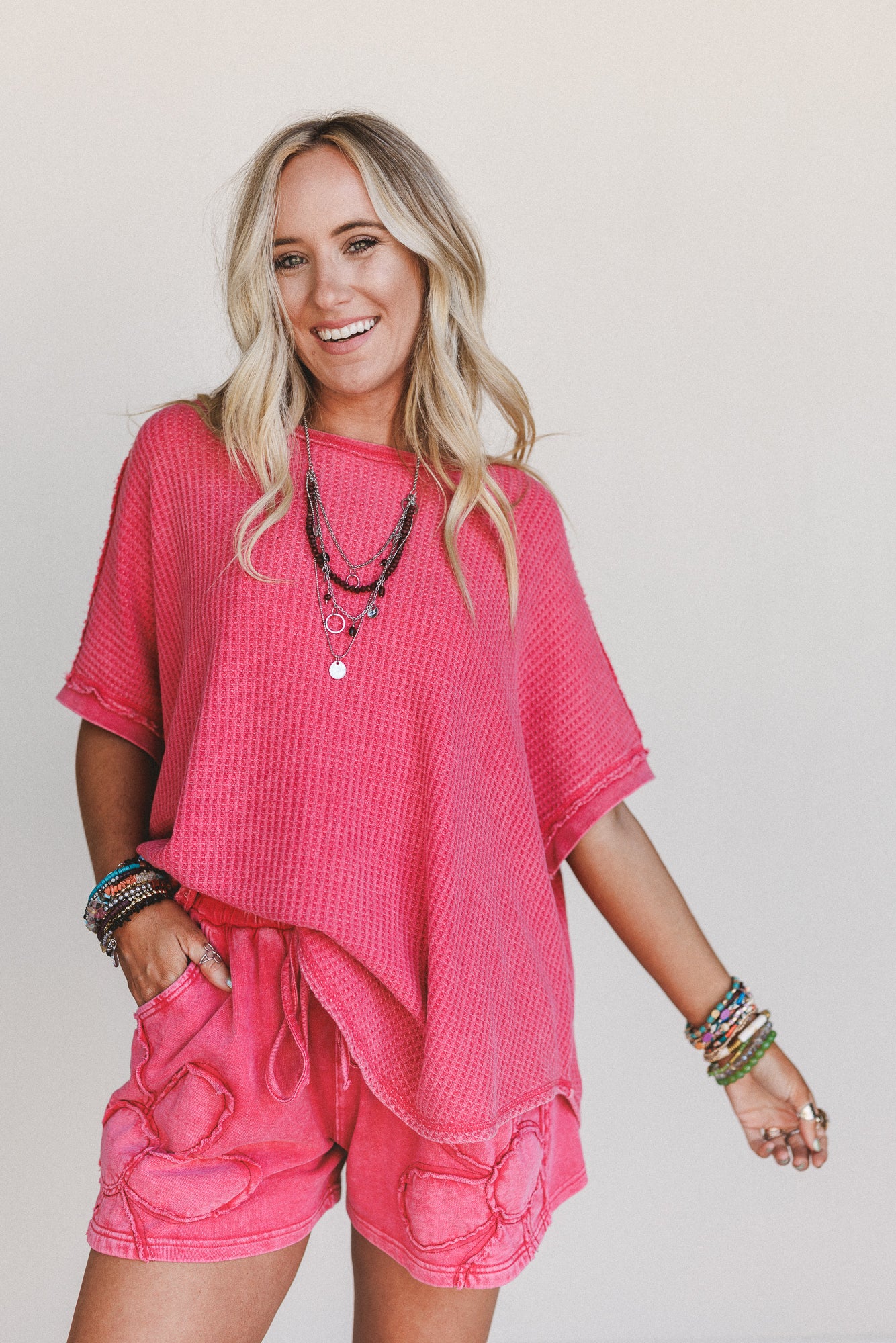 Next Stop Thermal Knit Top - Red - Image 4