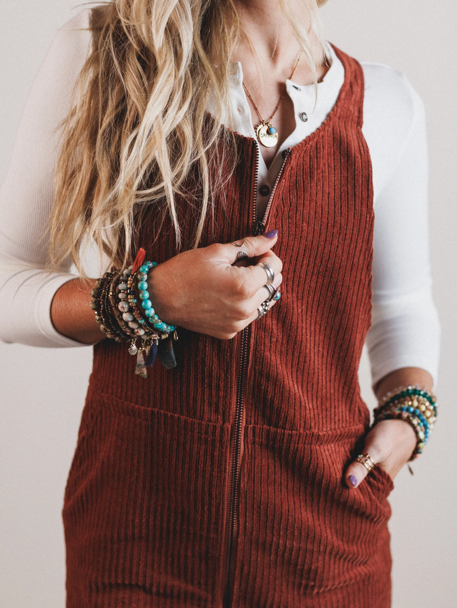 Nicole Overall Dress - Camel - Image 3