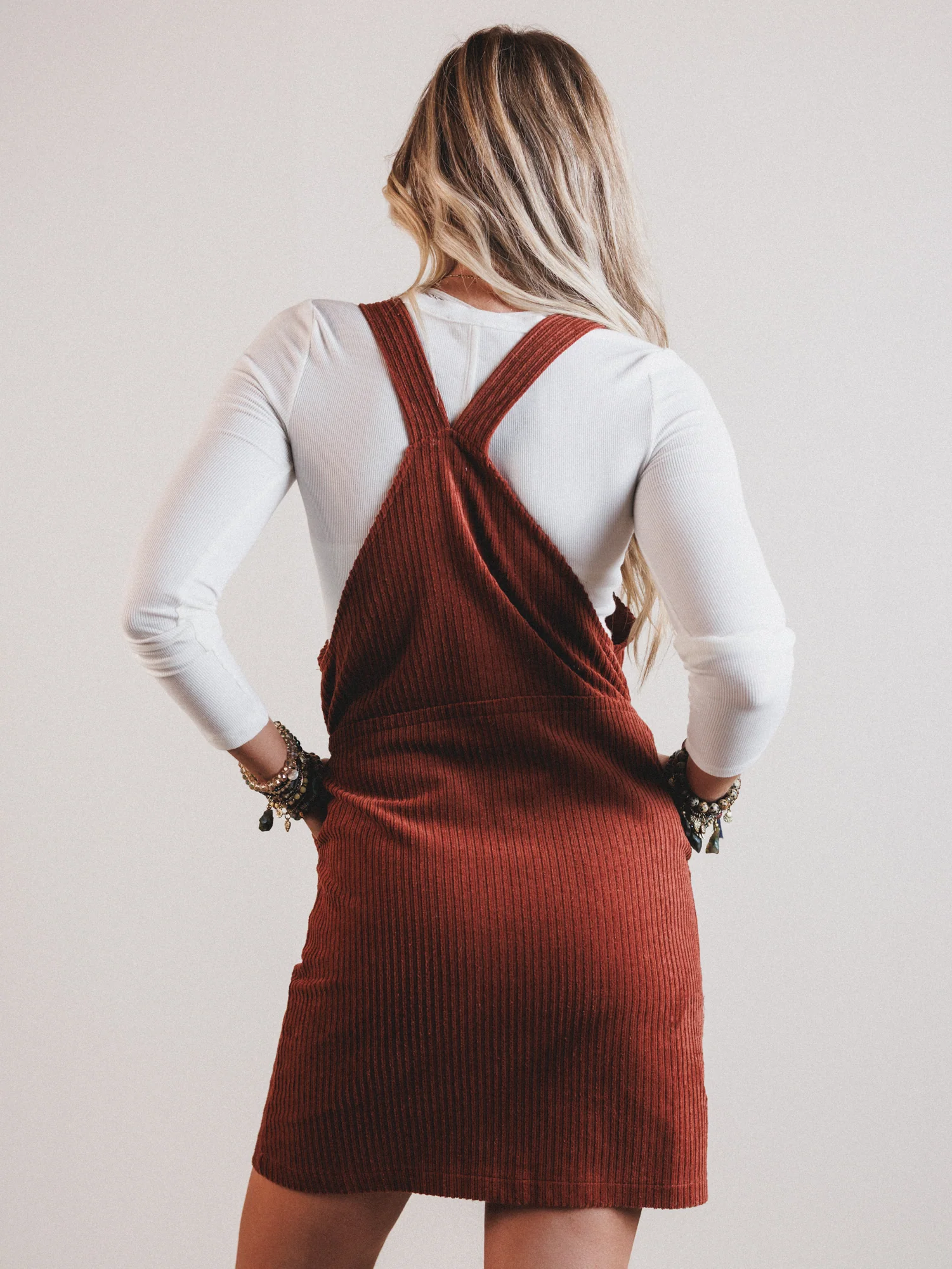 Nicole Overall Dress - Camel - Image 5