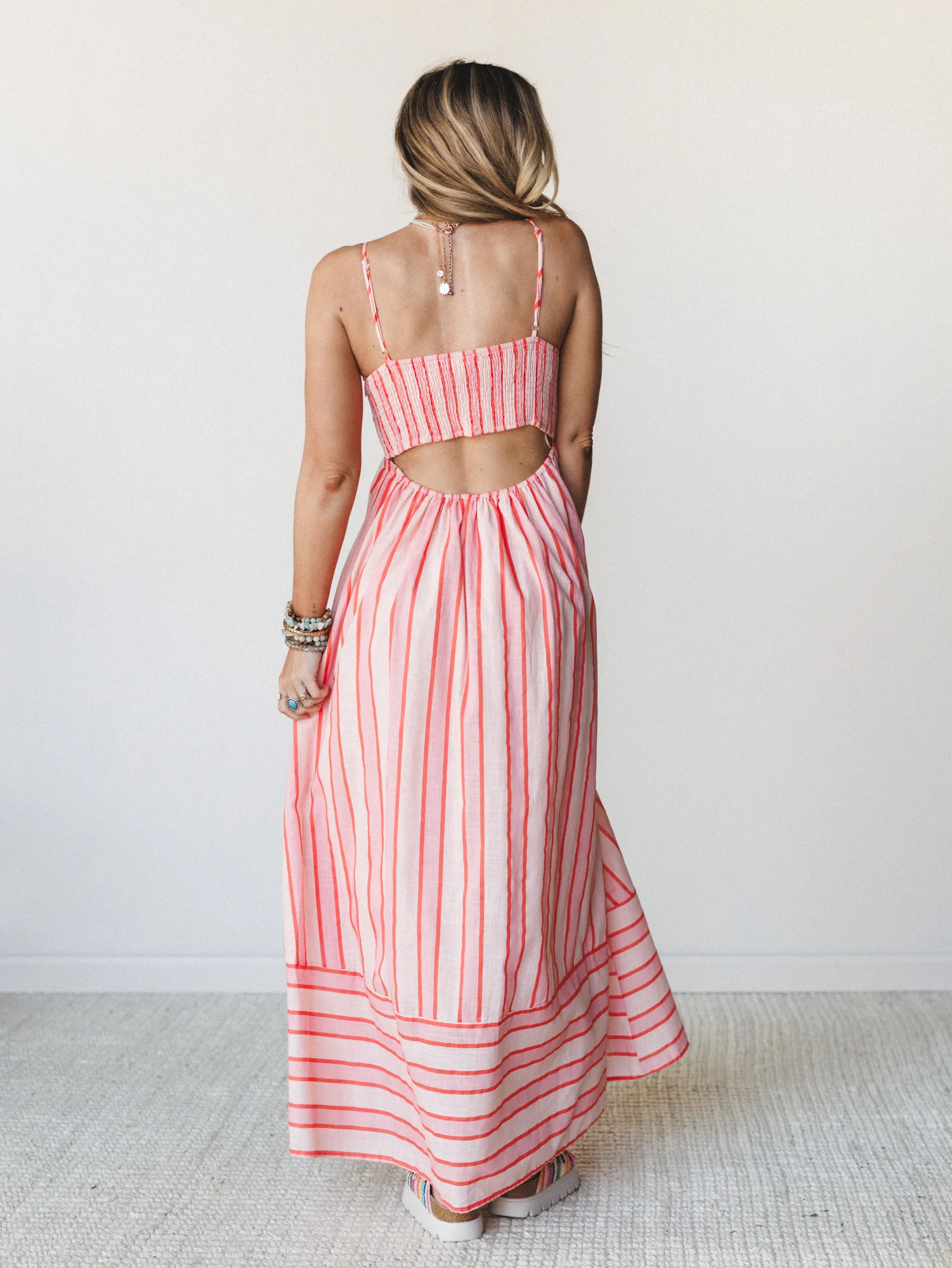 Nina Striped Dress - Blush - Image 6