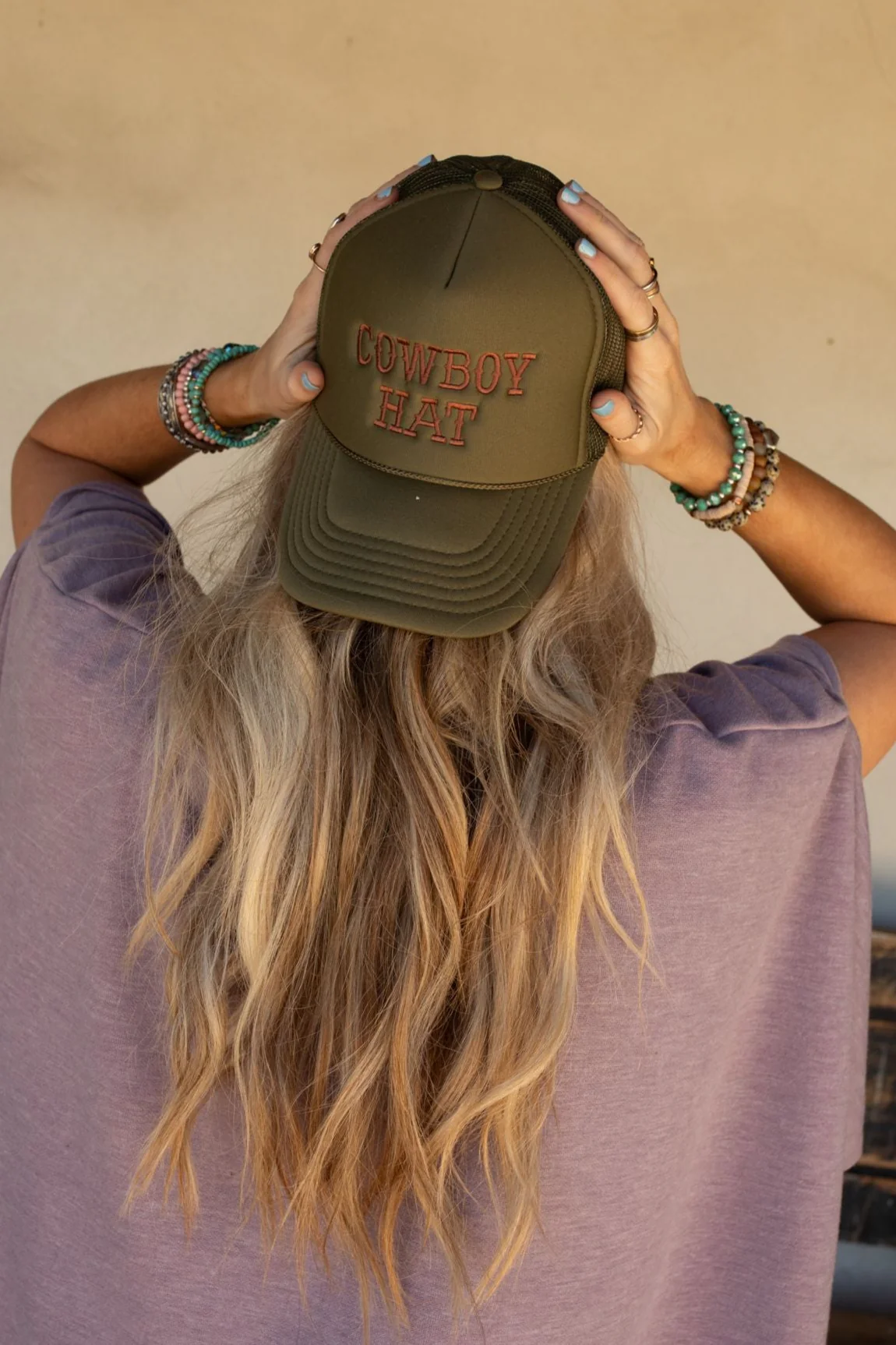 Not Your Cowboy Trucker Hat - Olive