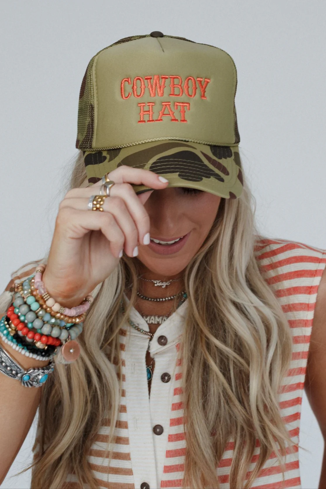 Not Your Cowboy Trucker Hat - Olive Camo