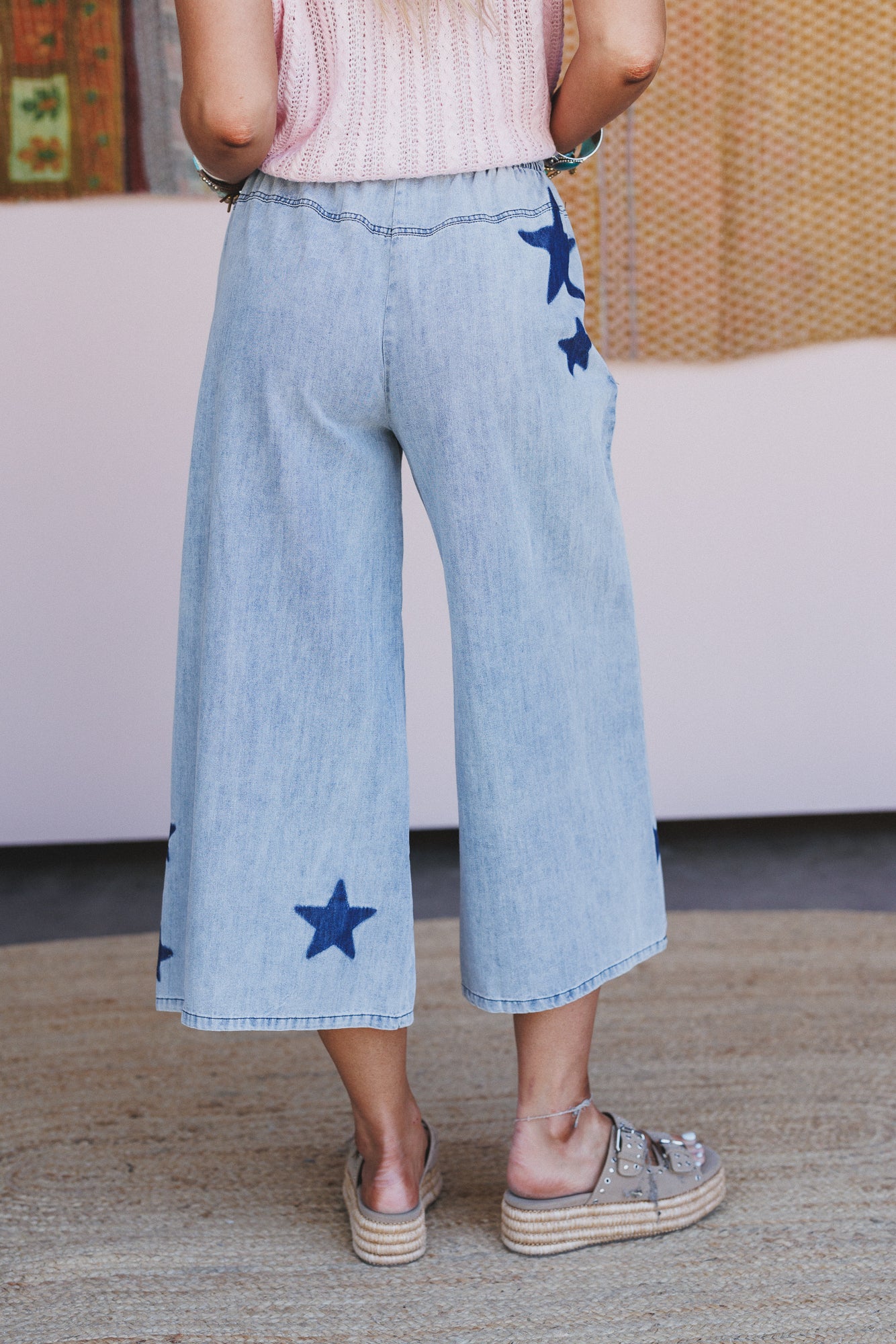 Nova Star Wide Leg Pants - Light Denim - Image 4