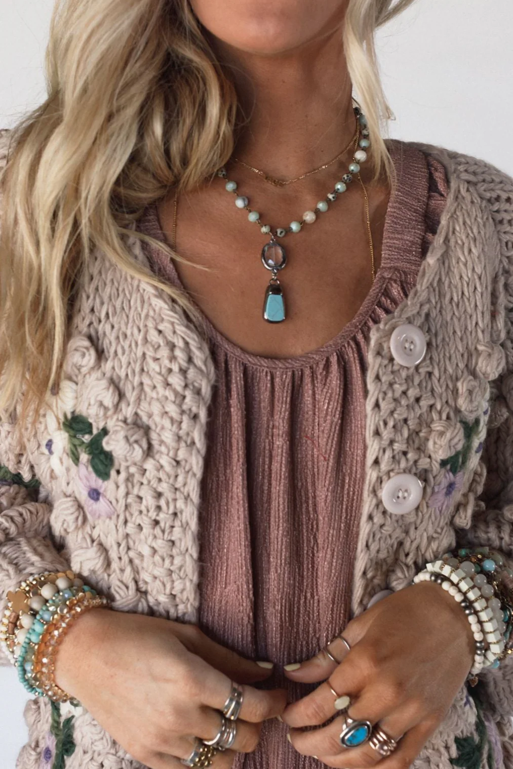 Ocean Glow Necklace - Blue - Image 4