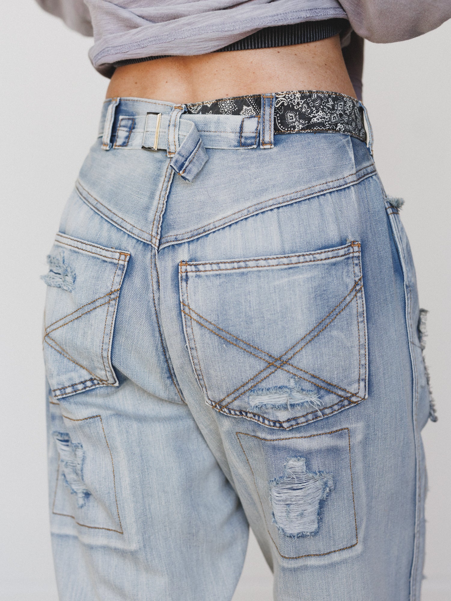 Offshore Patchwork Detail Pants - Denim - Image 5