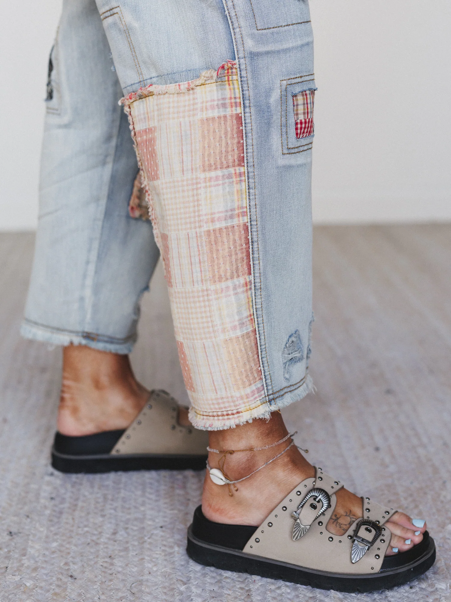 Offshore Patchwork Detail Pants - Denim - Image 6