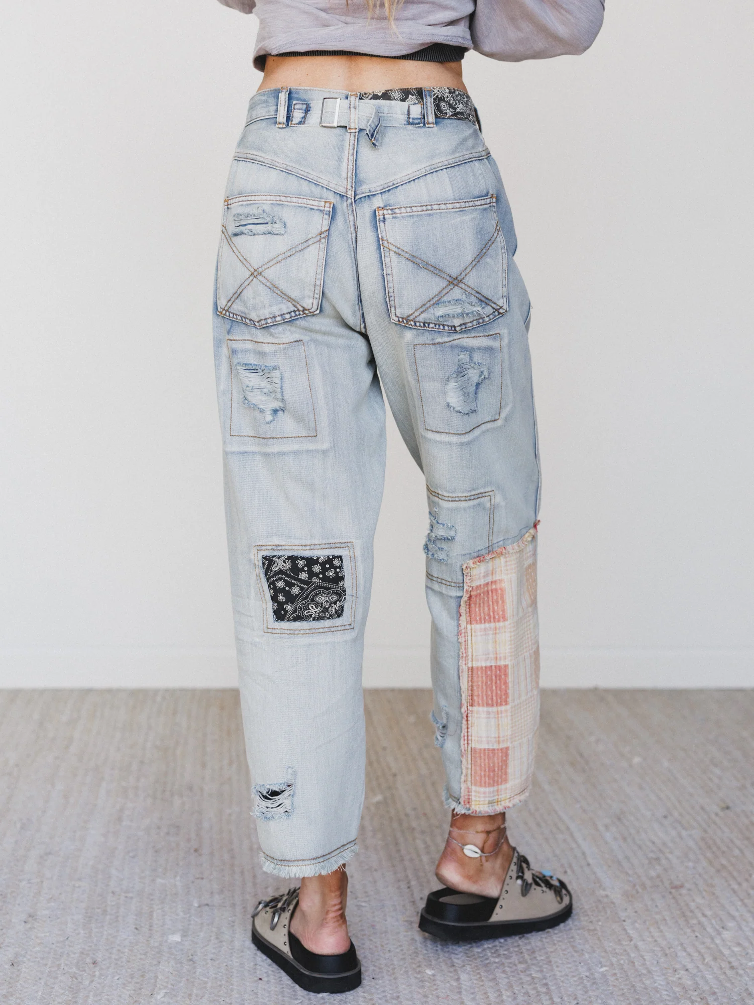 Offshore Patchwork Detail Pants - Denim - Image 7