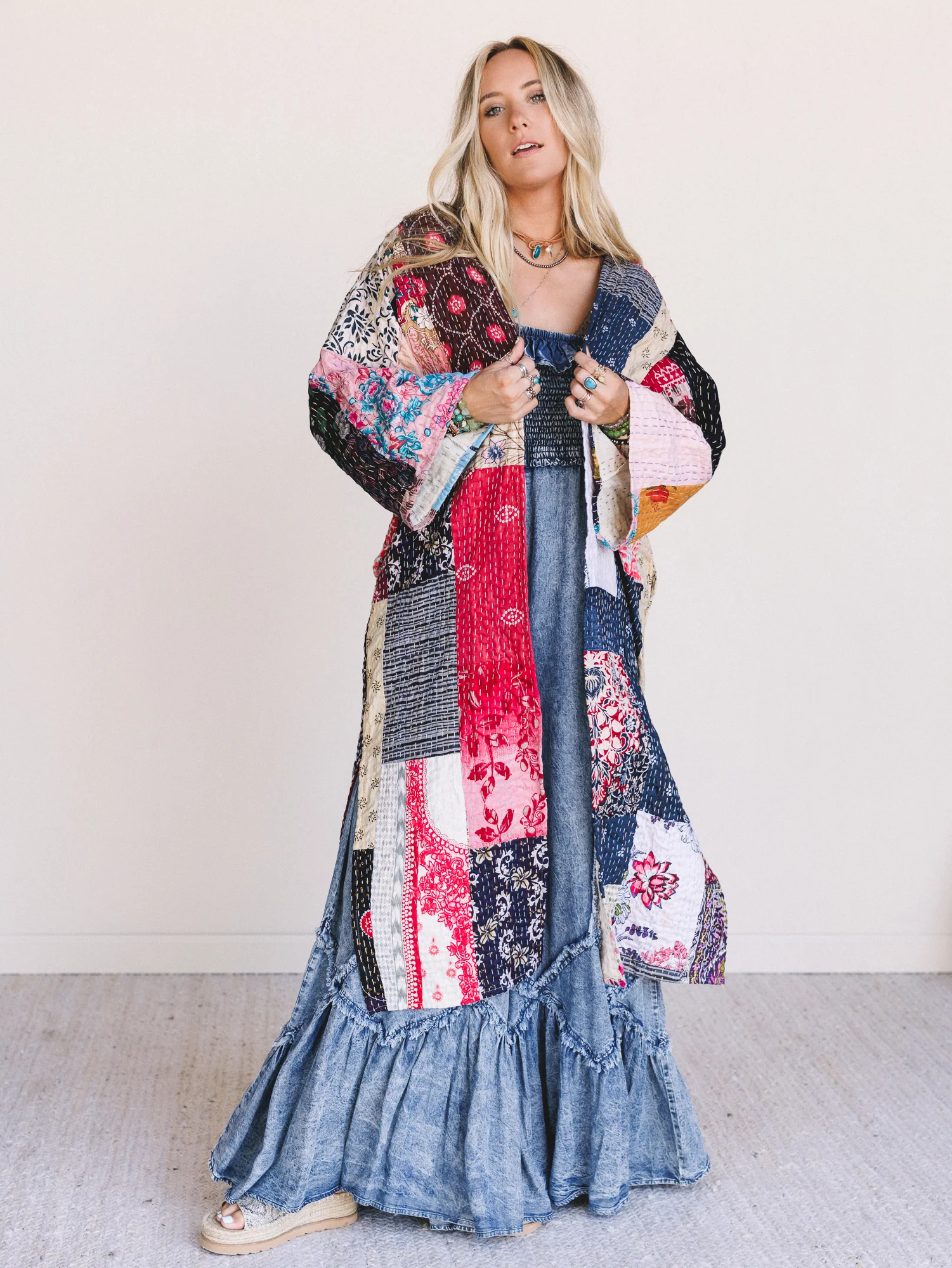 One-of-a-Kind Stargazer Quilted Kimono - Multi - Image 2