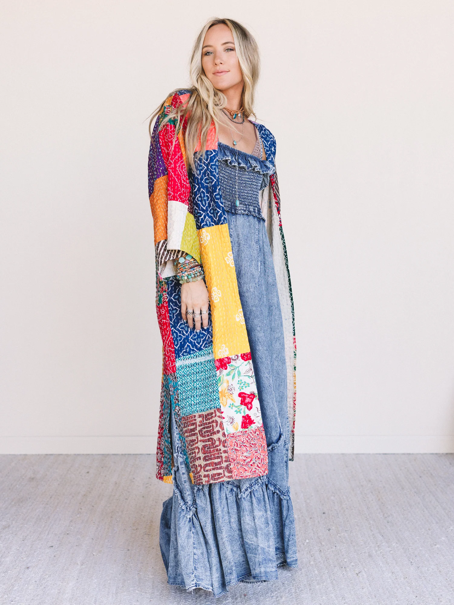 One-of-a-Kind Stargazer Quilted Kimono - Multi - Image 6