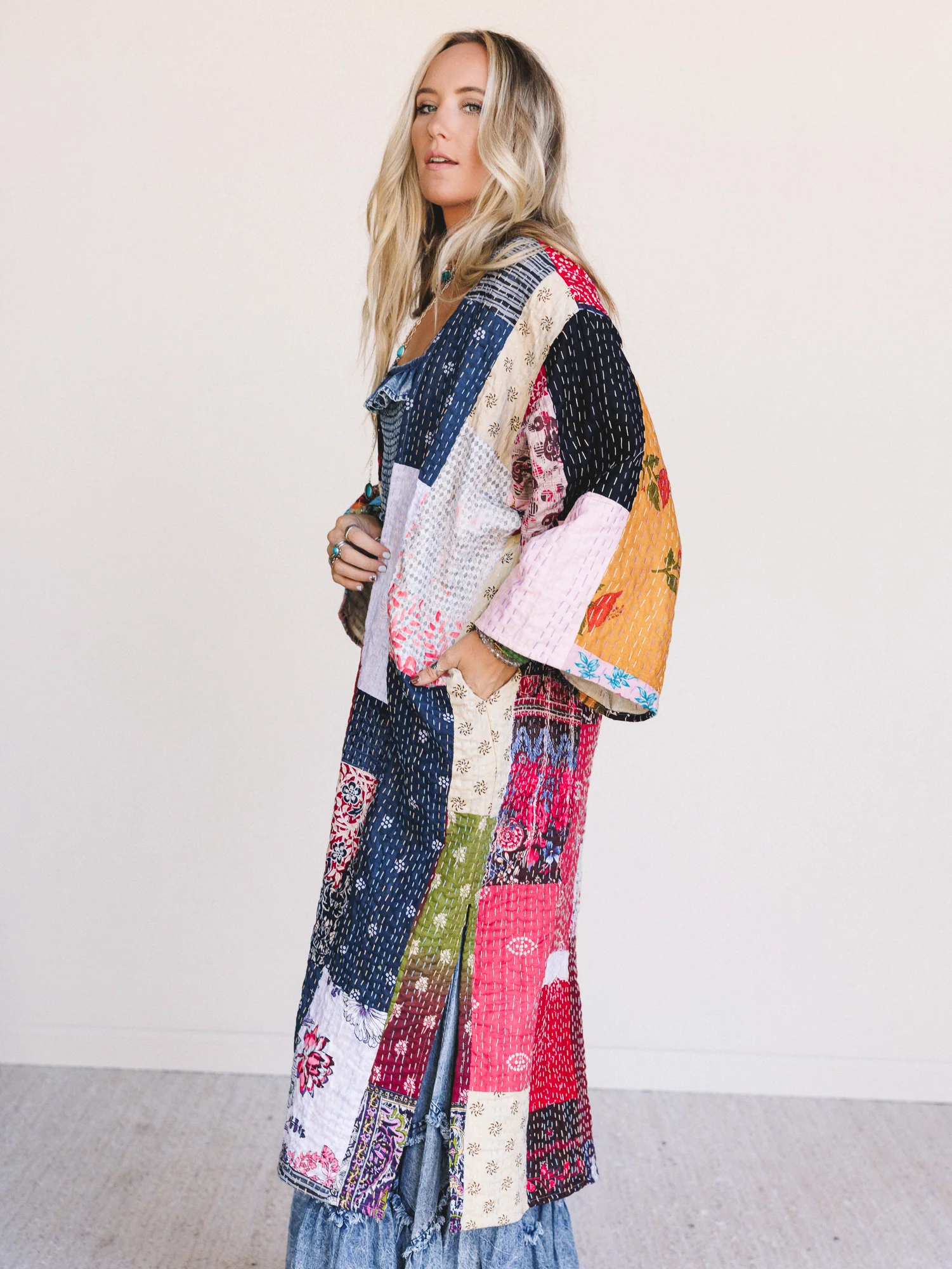 One-of-a-Kind Stargazer Quilted Kimono - Multi - Image 7