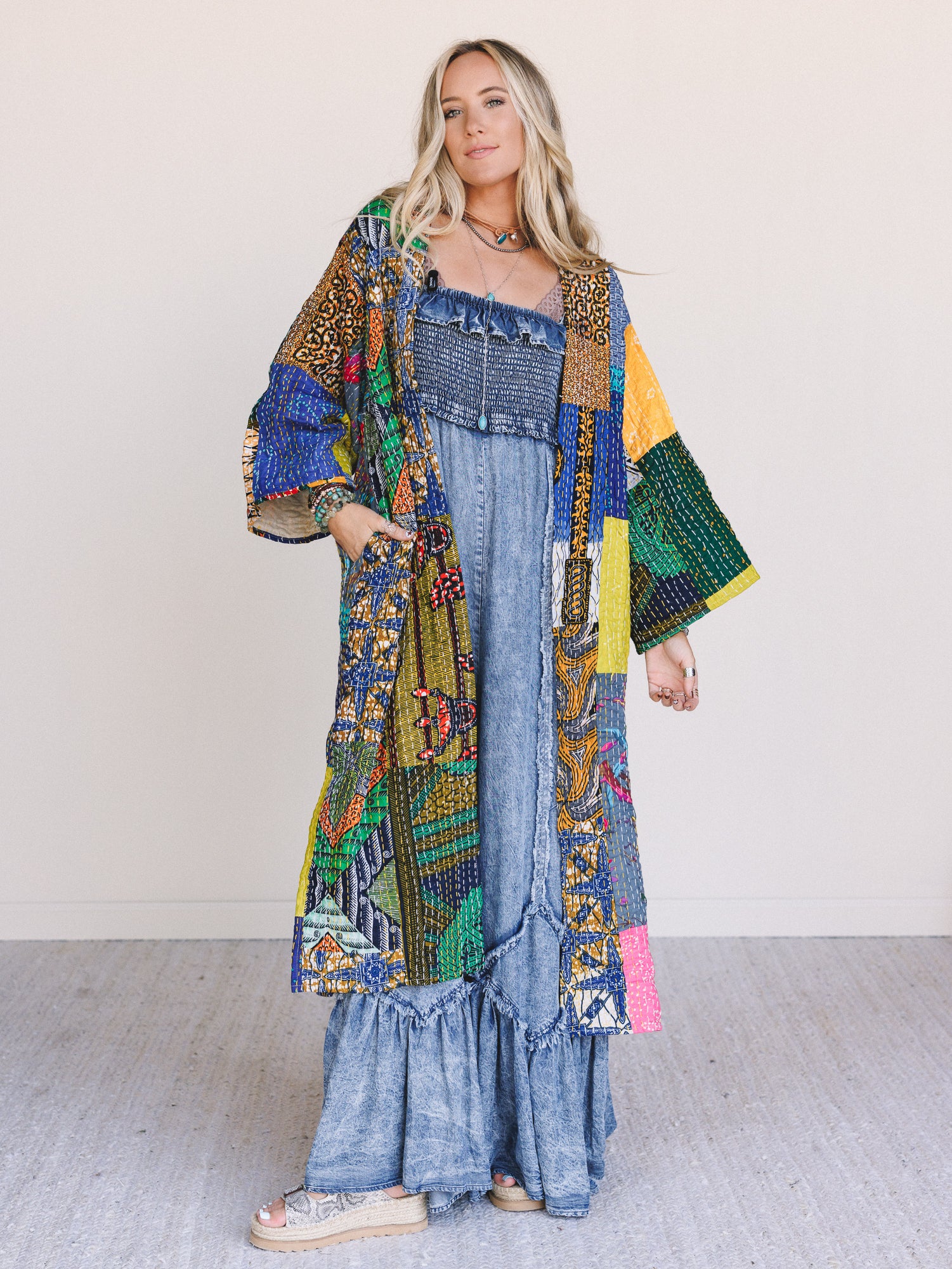 One-of-a-Kind Stargazer Quilted Kimono - Multi - Image 9