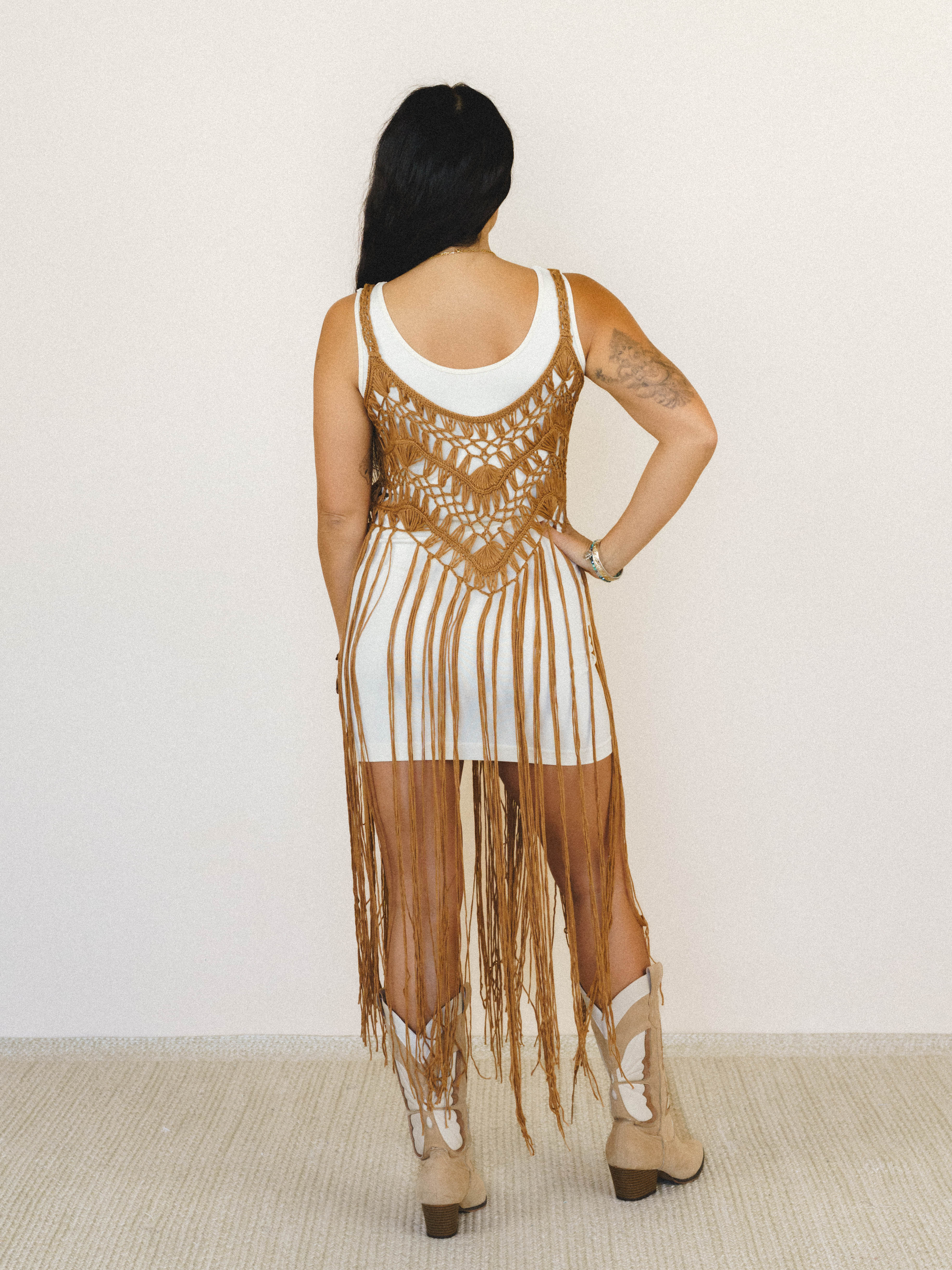 One with Nature Fringe Top - Camel - Image 3