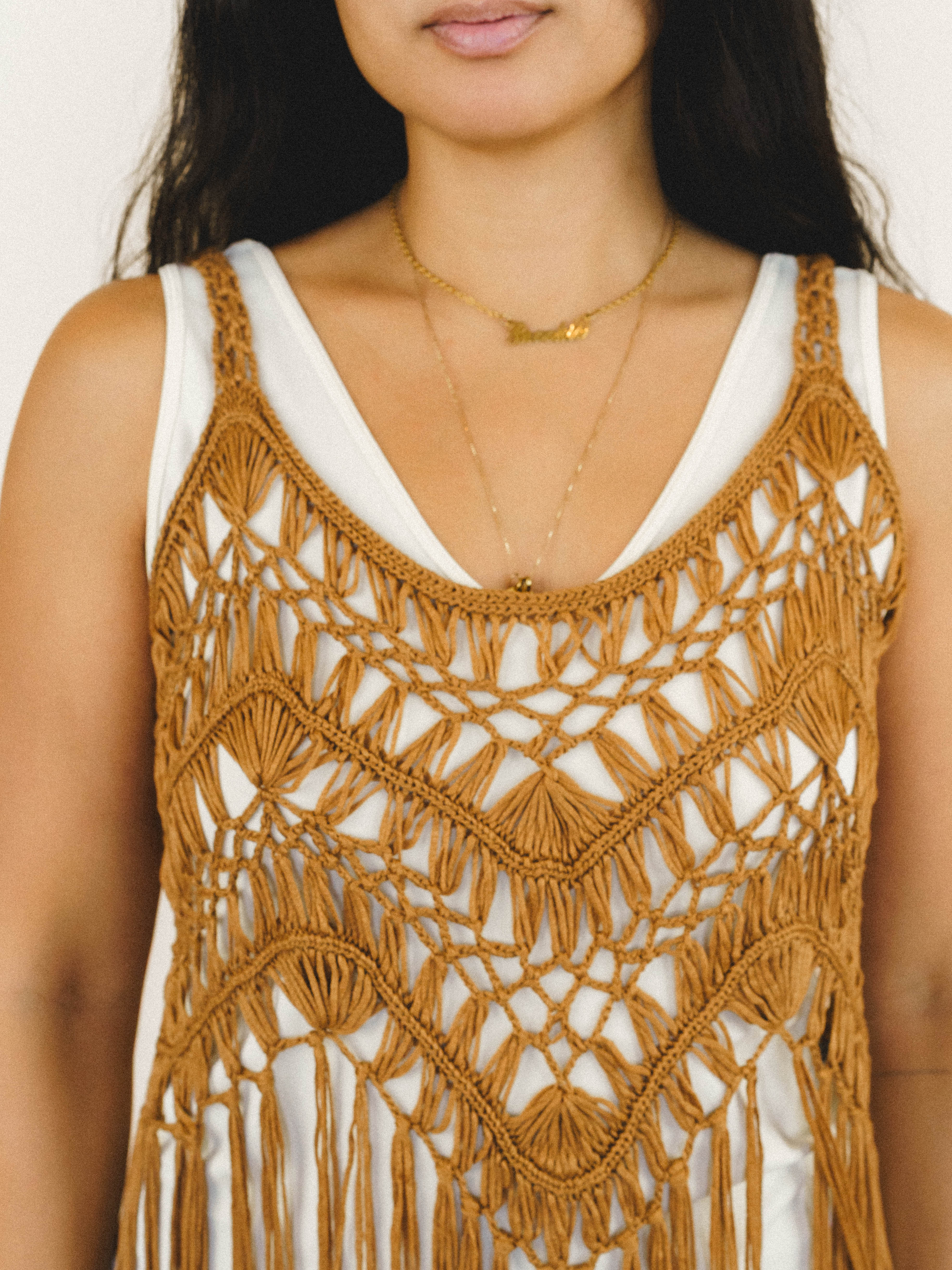 One with Nature Fringe Top - Camel - Image 4