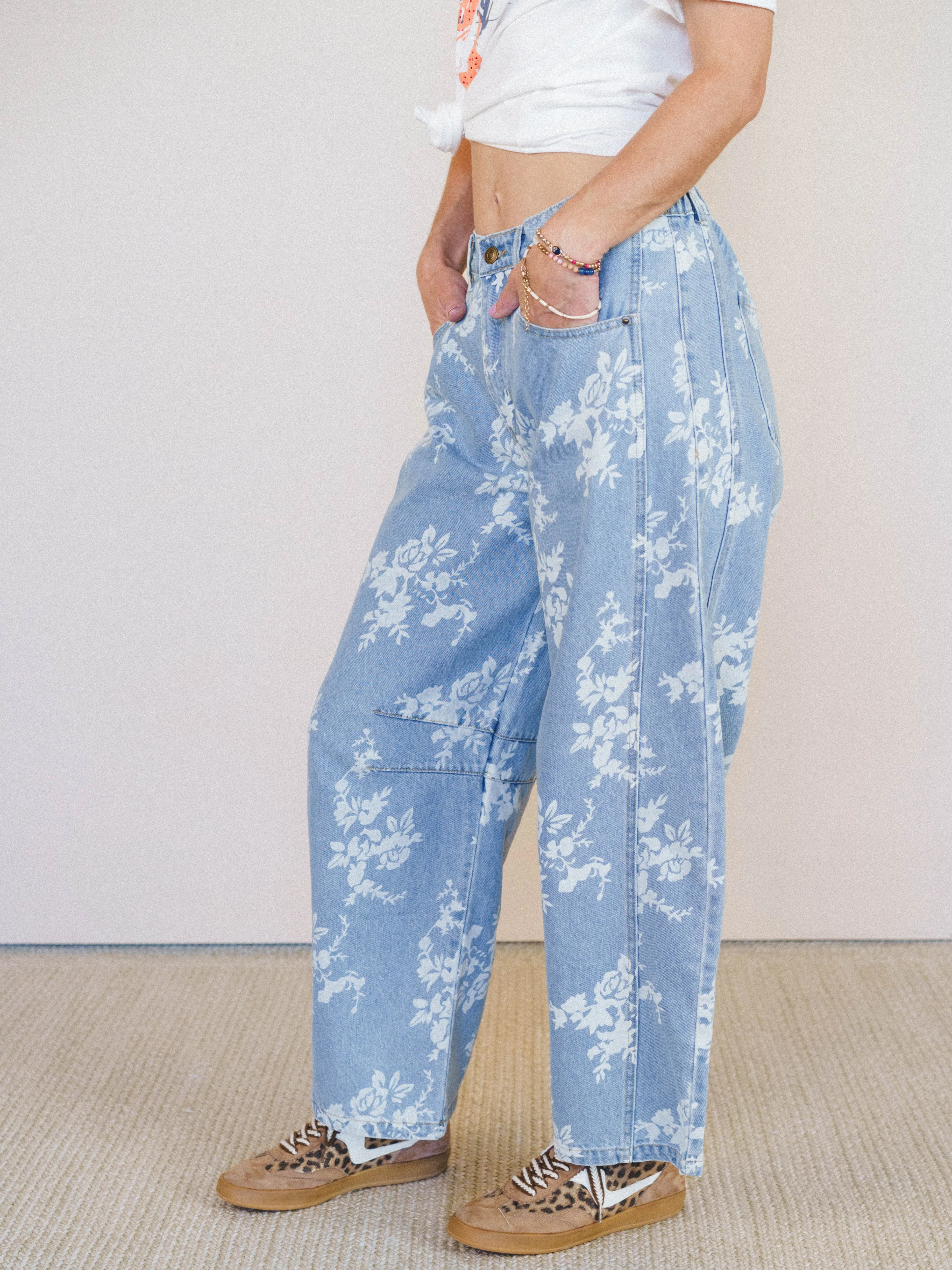 Opal Meadow Barrel Jeans - Denim - Image 4