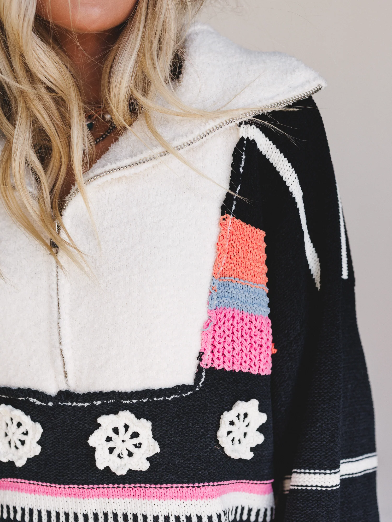 Opal Patterned Pullover - Black Multi - Image 3
